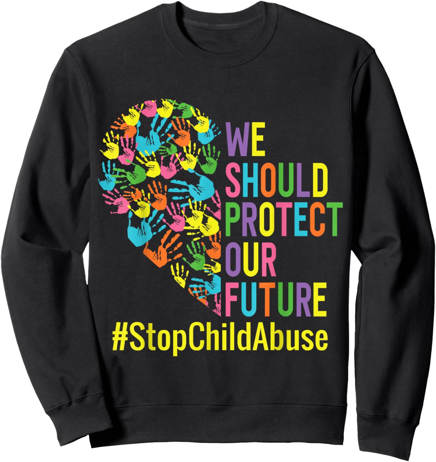 Child abuse awareness Child abuse prevention Sweatshirt - Sweatshirt | Black