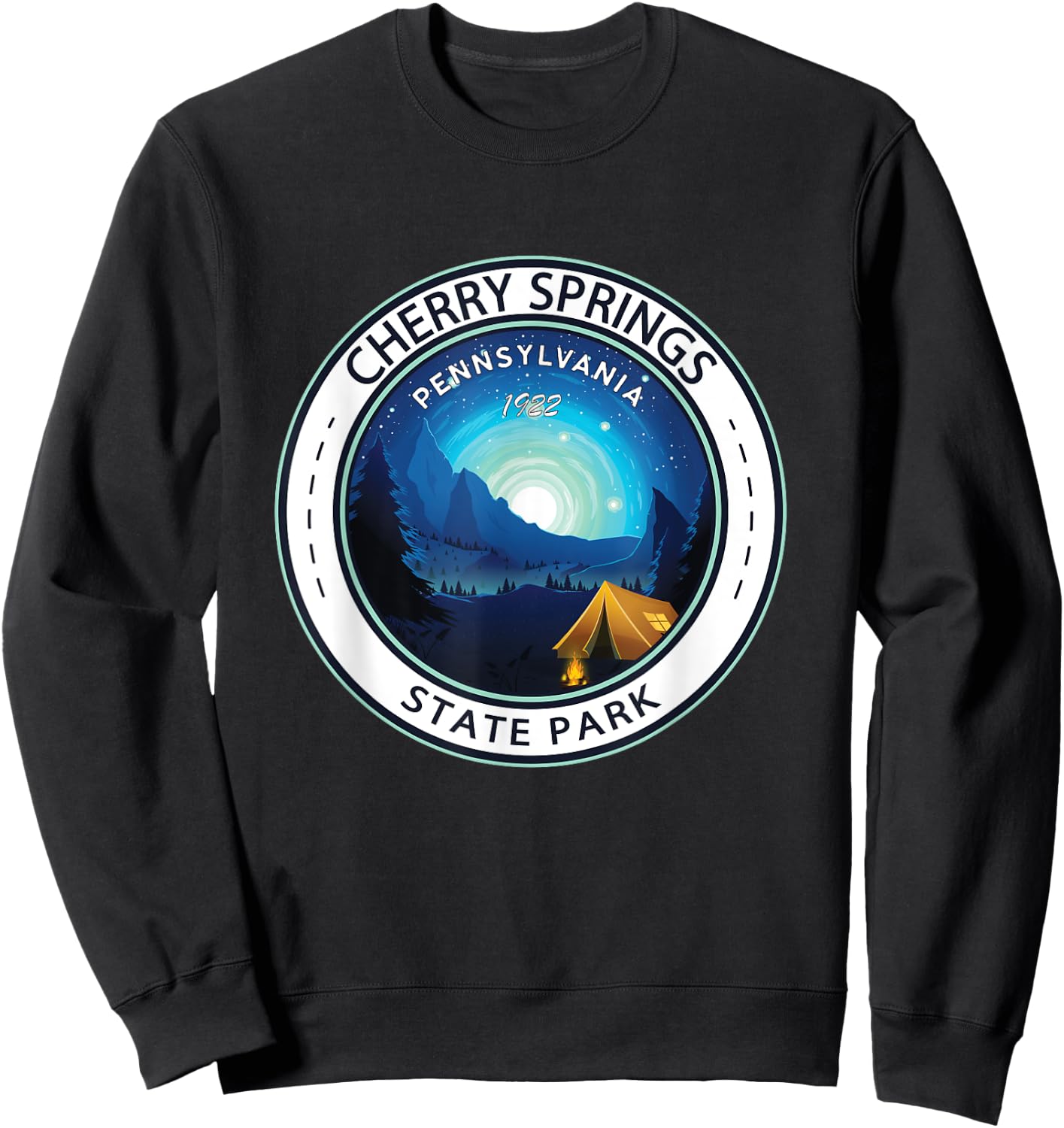 Cherry Springs State Park Pennsylvania Badge Vintage Sweatshirt - Sweatshirt | Black
