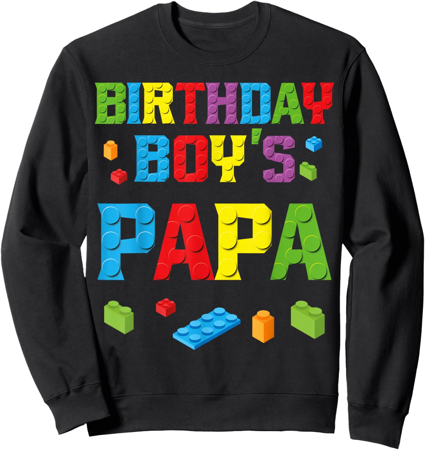 Master Builder Birthday Boy's Papa Building Bricks Blocks Sweatshirt - Sweatshirt | Black