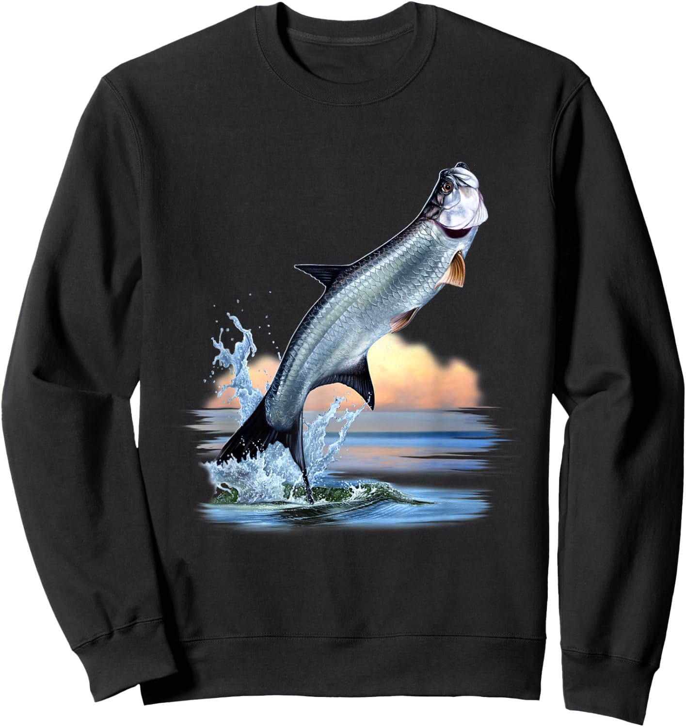 Tarpon Fish Fresh Water Wildlife Hunting Fishing Apparel Sweatshirt - Sweatshirt | Black