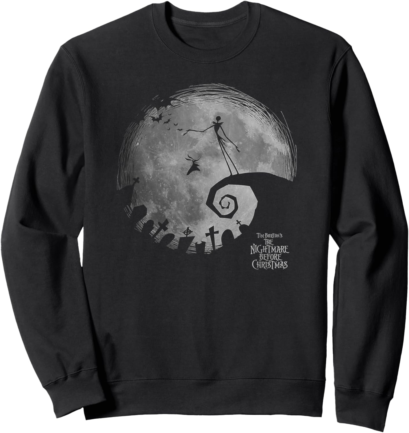 Disney The Nightmare Before Christmas Jack Big Moon Sweatshirt - Sweatshirt | Black