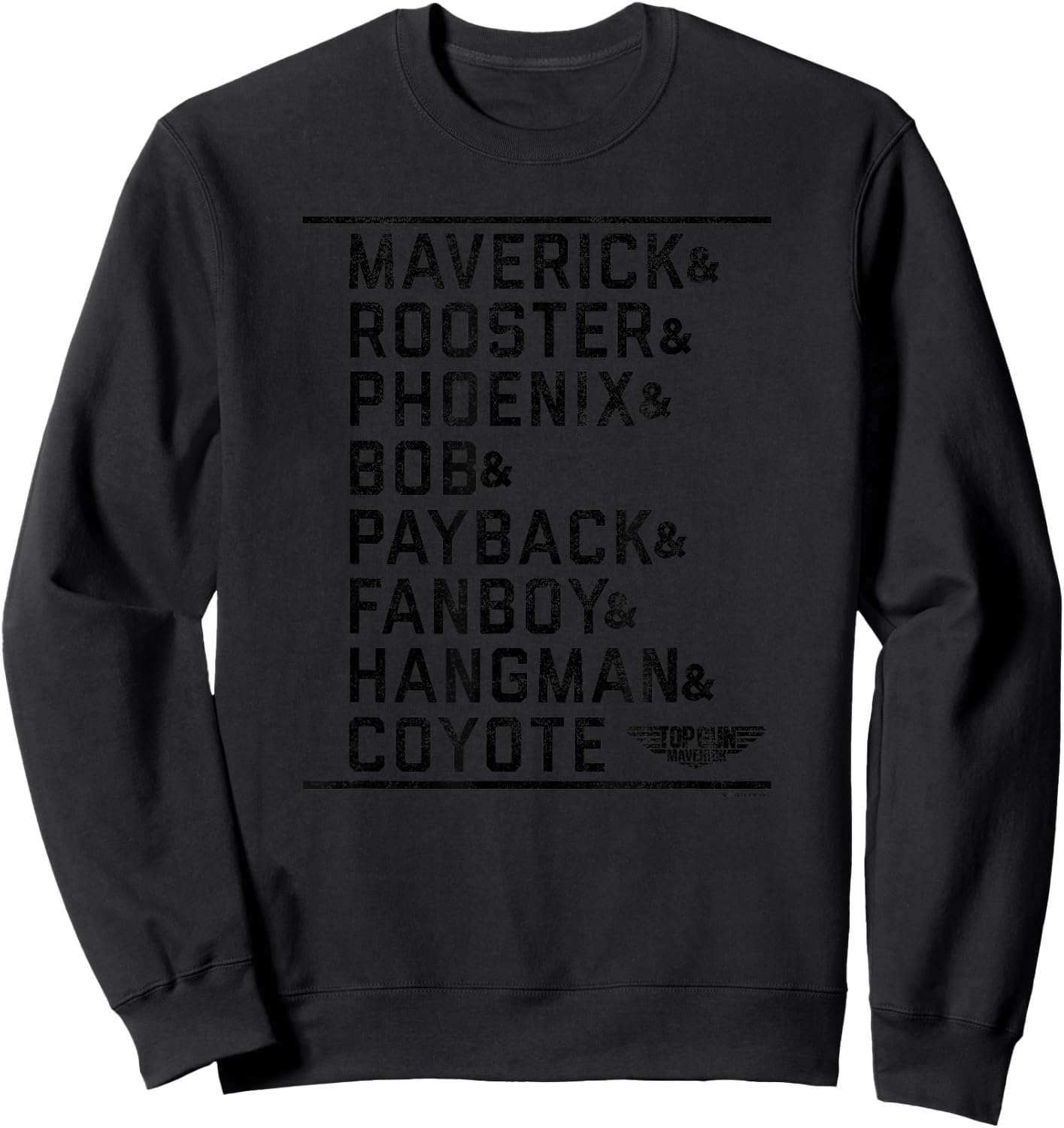 Top Gun: Maverick Cast Name Stack & Logo Sweatshirt - Sweatshirt | Black