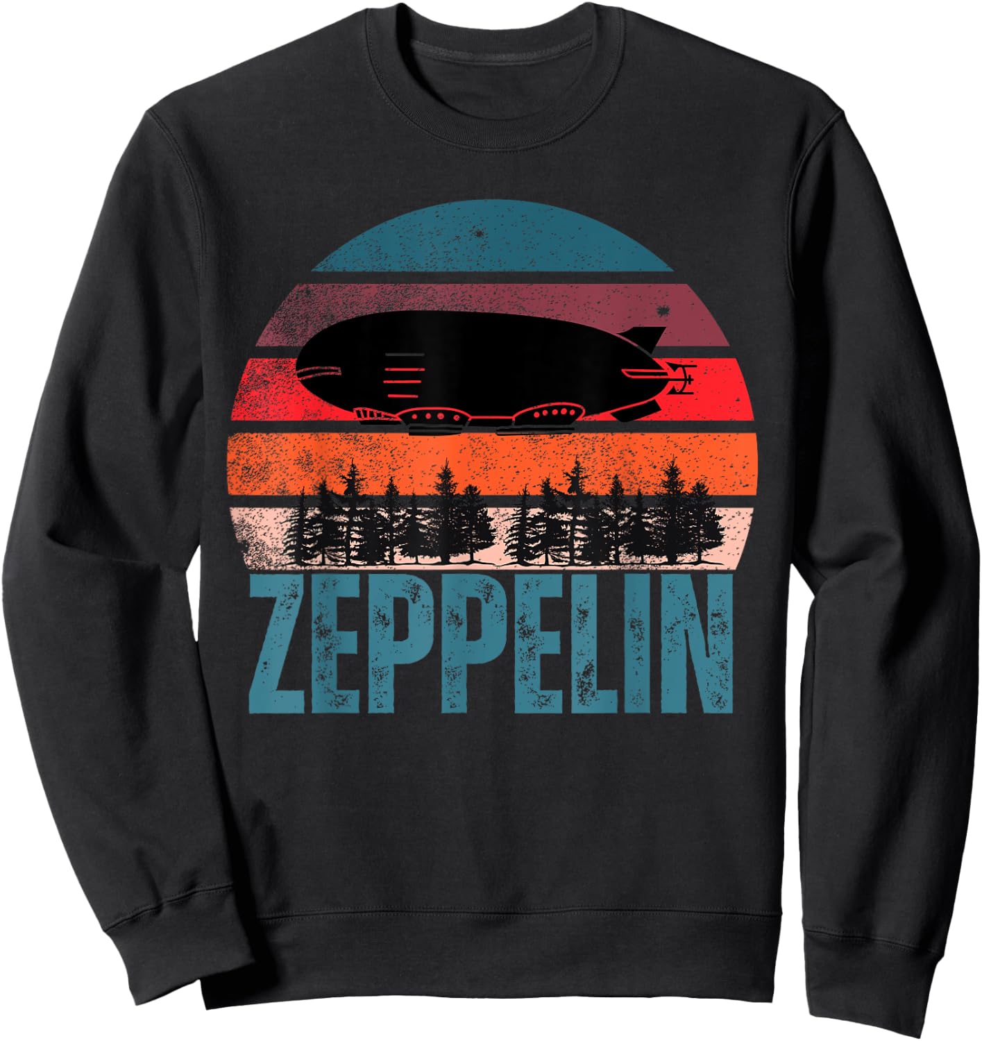 Retro Zeppelin 70s 80s Dirigible Airship Zepelin Zepplin Sweatshirt - Sweatshirt | Black