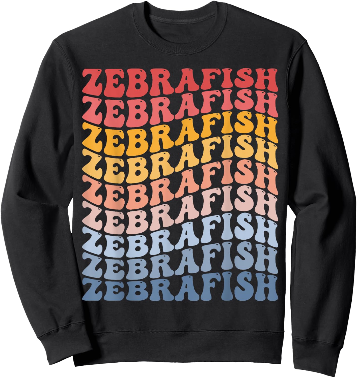 Zebrafish Groovy Retro Fish Sweatshirt - Sweatshirt | Black
