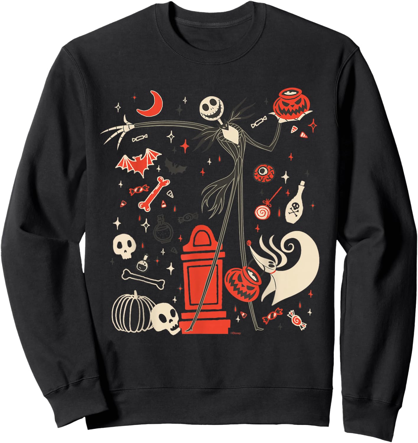 Disney The Nightmare Before Christmas Jack & Zero Halloween Sweatshirt - Sweatshirt | Black