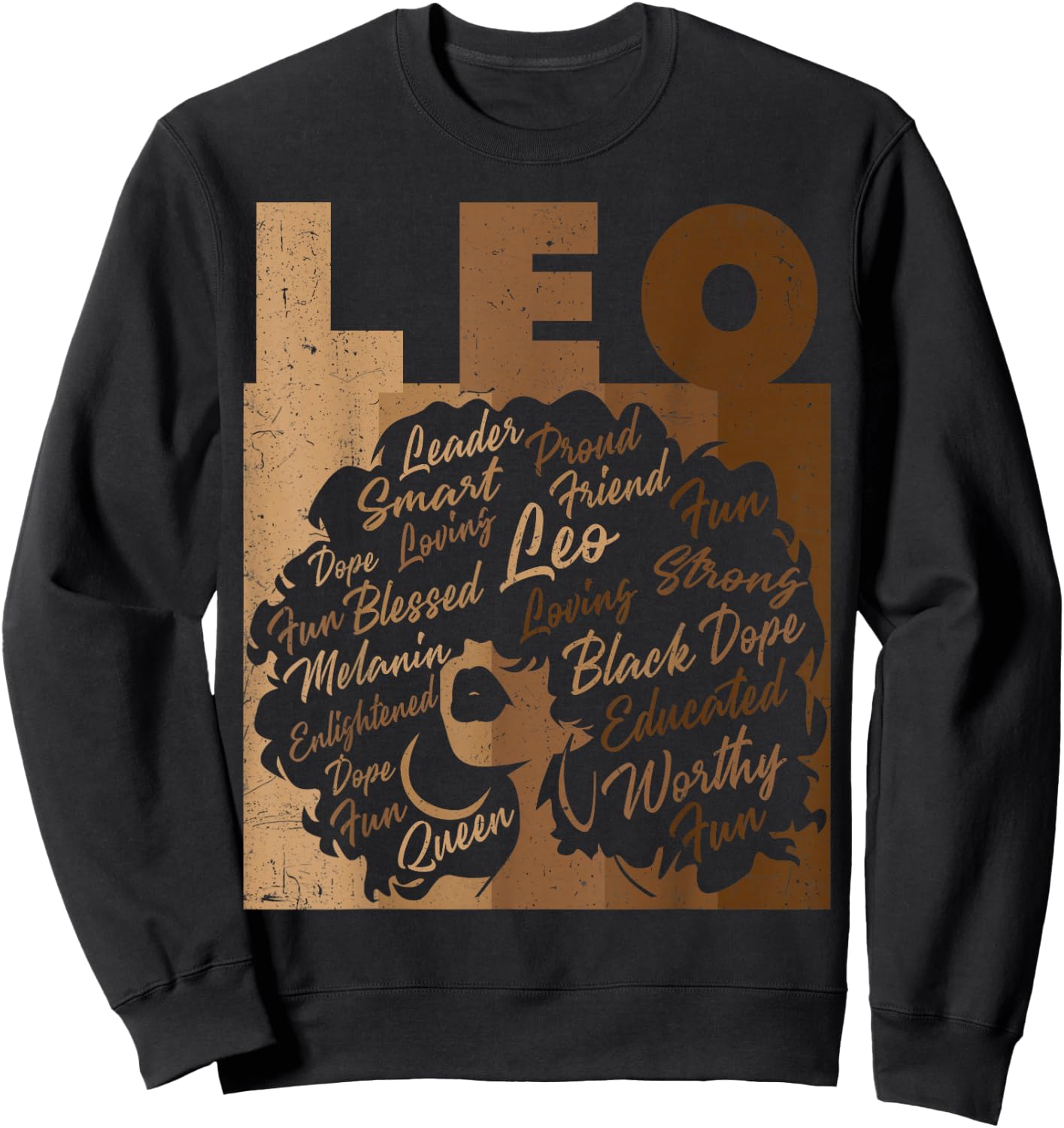 Leo Girl African American Women Melanin Birthday Sweatshirt - Sweatshirt | Black