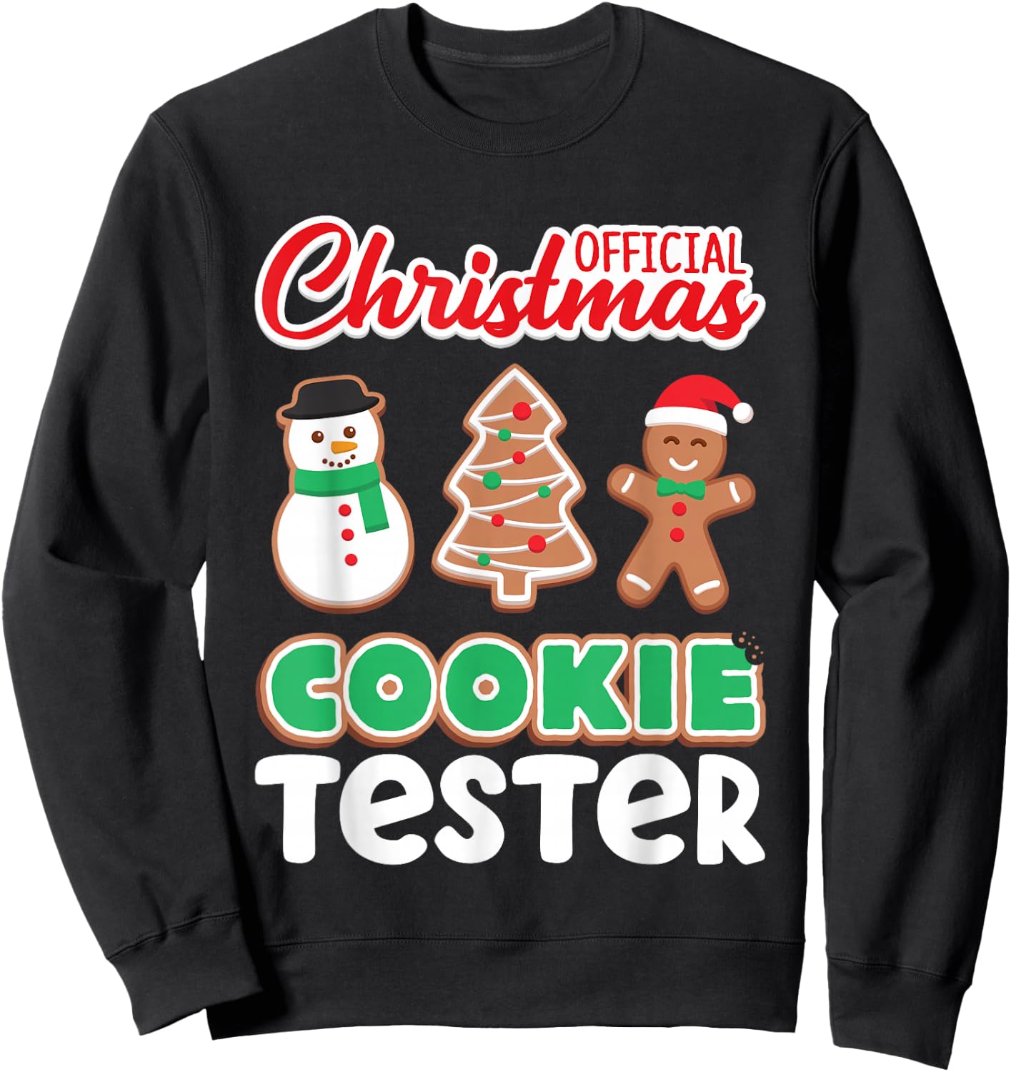 Official Christmas Cookie Tester Taster Baking Crew Toddler Sweatshirt - Sweatshirt | Black