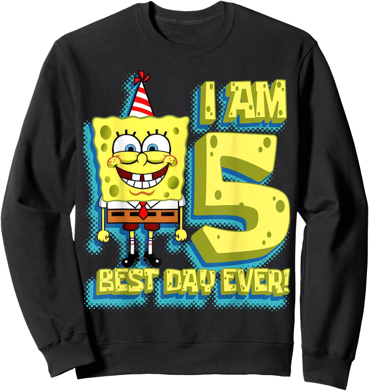 Mademark x SpongeBob SquarePants - SpongeBob SquarePants Birthday I am 5 Best Day Ever Sweatshirt - Sweatshirt | Black