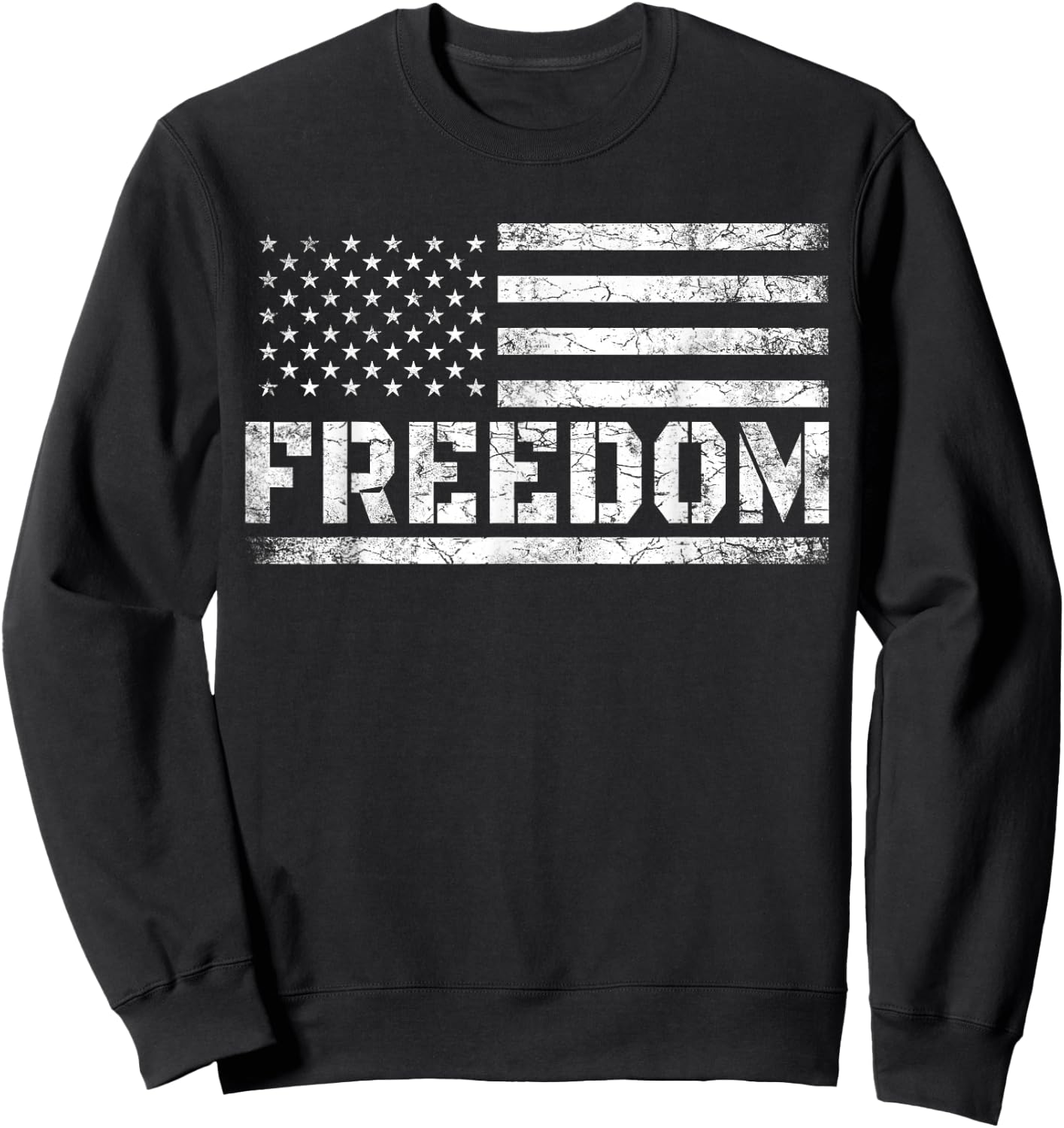 Freedom Top USA American Flag Top Freedom Sweatshirt - Sweatshirt | Black