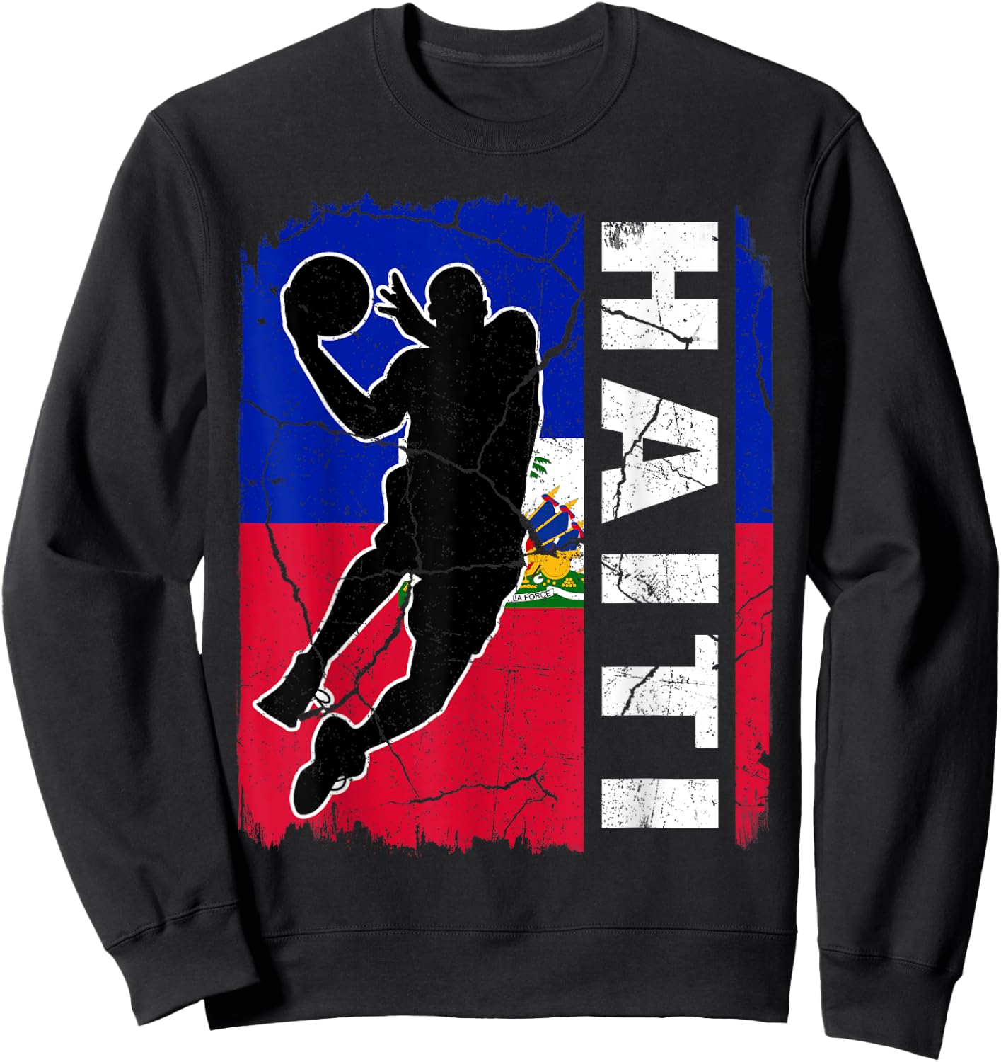 Haitian Basketball Player Haiti Flag Basketball Fans Sweatshirt - Sweatshirt | Black