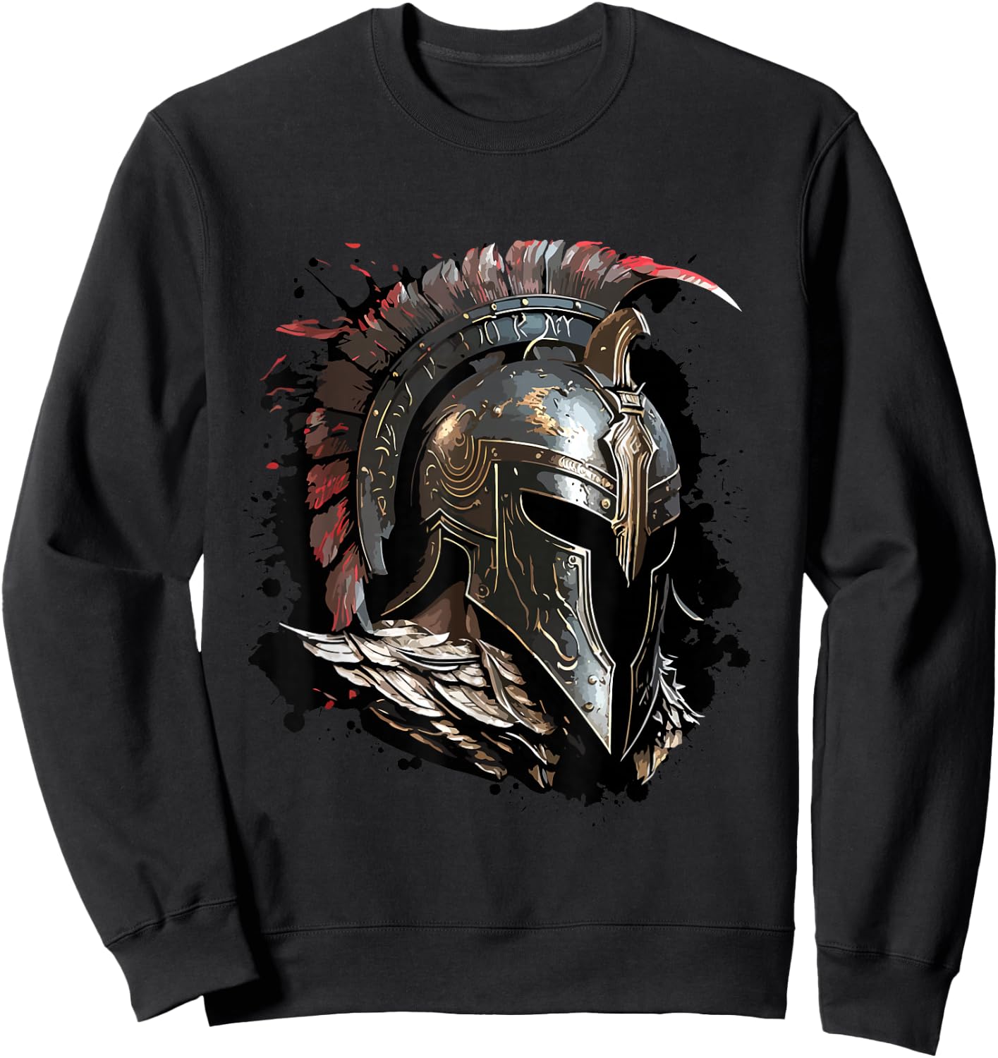 Spartan Helmet Warrior Gladiator Gym Fitness Workout Sweatshirt - Sweatshirt | Black