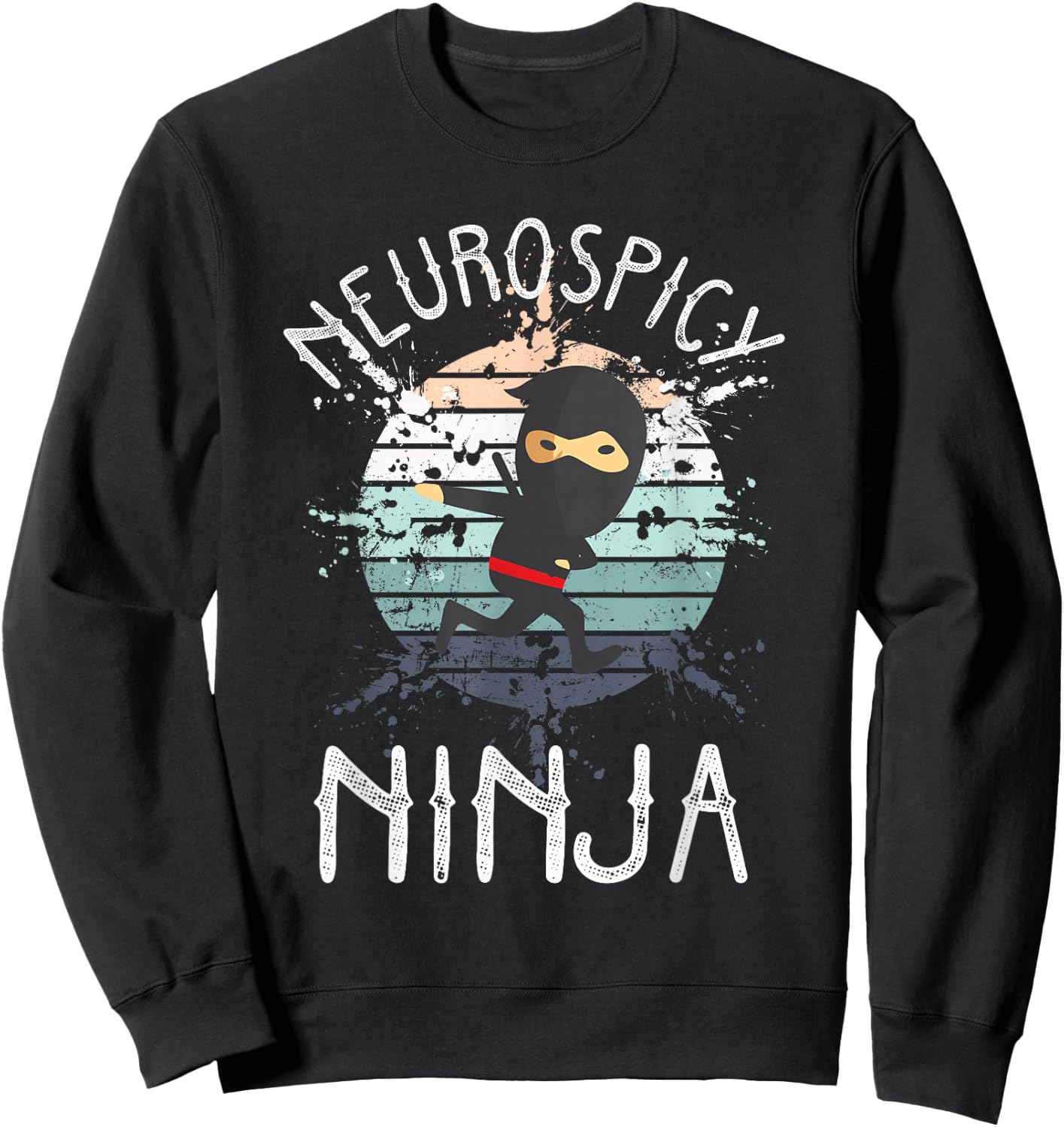 Neurospicy Ninja Autism Awareness Neurodiverse ADHD Kids ASD Sweatshirt - Sweatshirt | Black