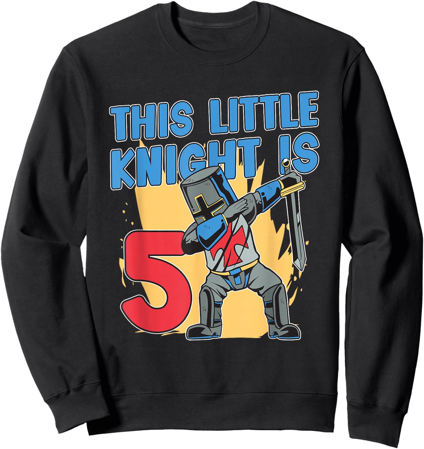 Knight Birthday Shirt For Boys 5th Knight Birthday Party Sweatshirt - Sweatshirt | Black