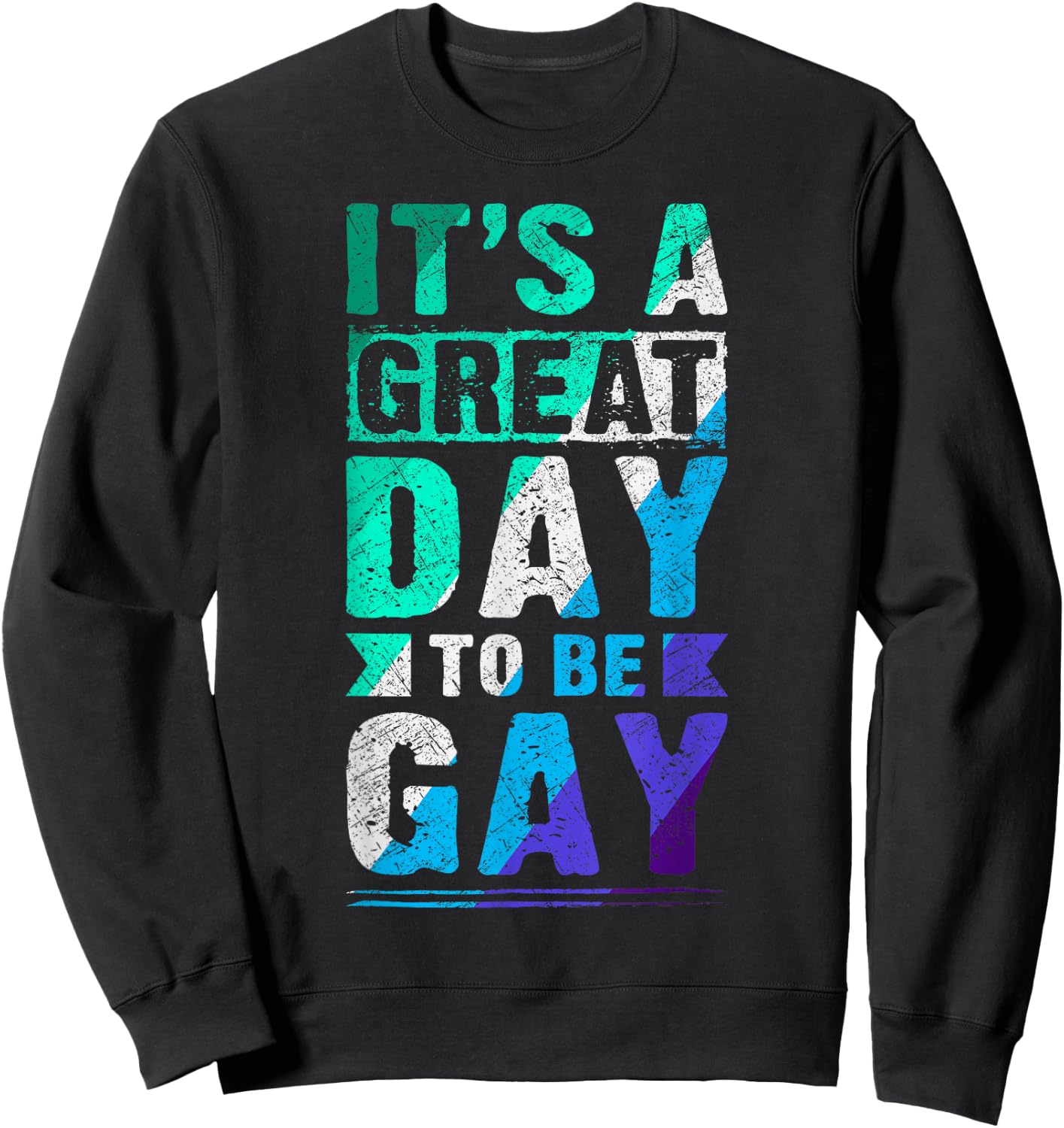 New Blue Gay Male MLM Pride Flag Sweatshirt - Sweatshirt | Black