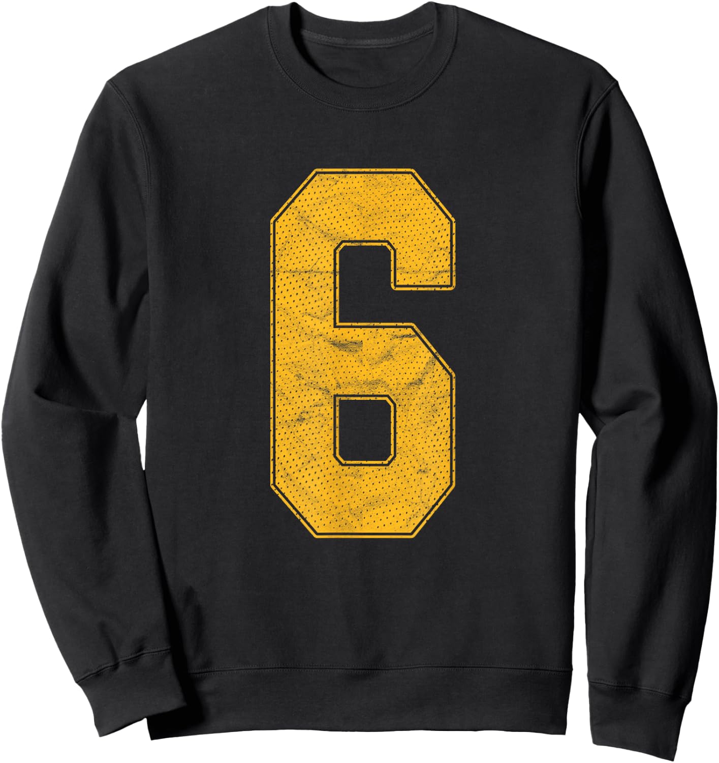 Number 6 Numbered Uniform Sports Team Jersey 6th Birthday Sweatshirt - Sweatshirt | Black