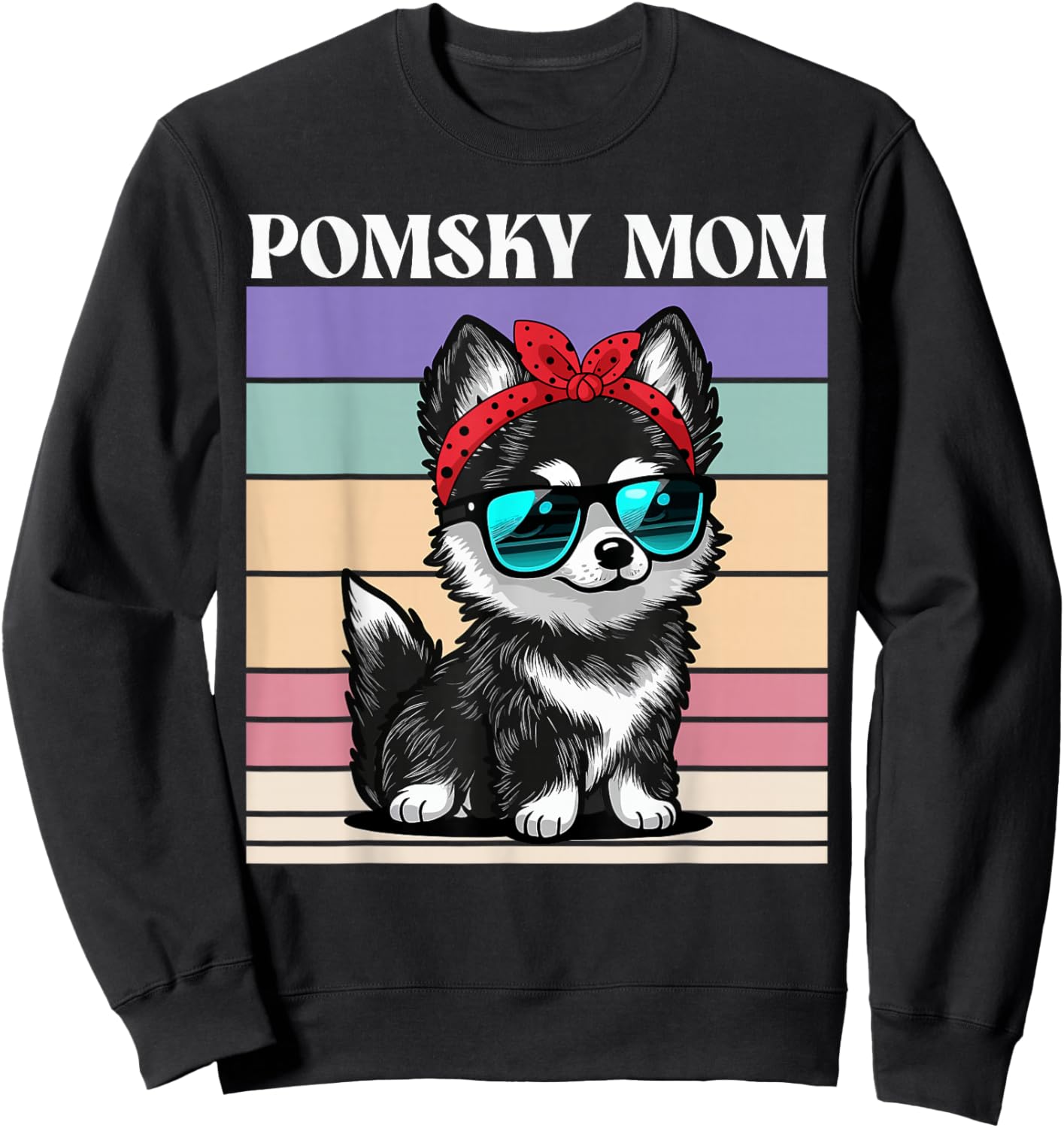 Pomsky Mom Sweatshirt - Sweatshirt | Black