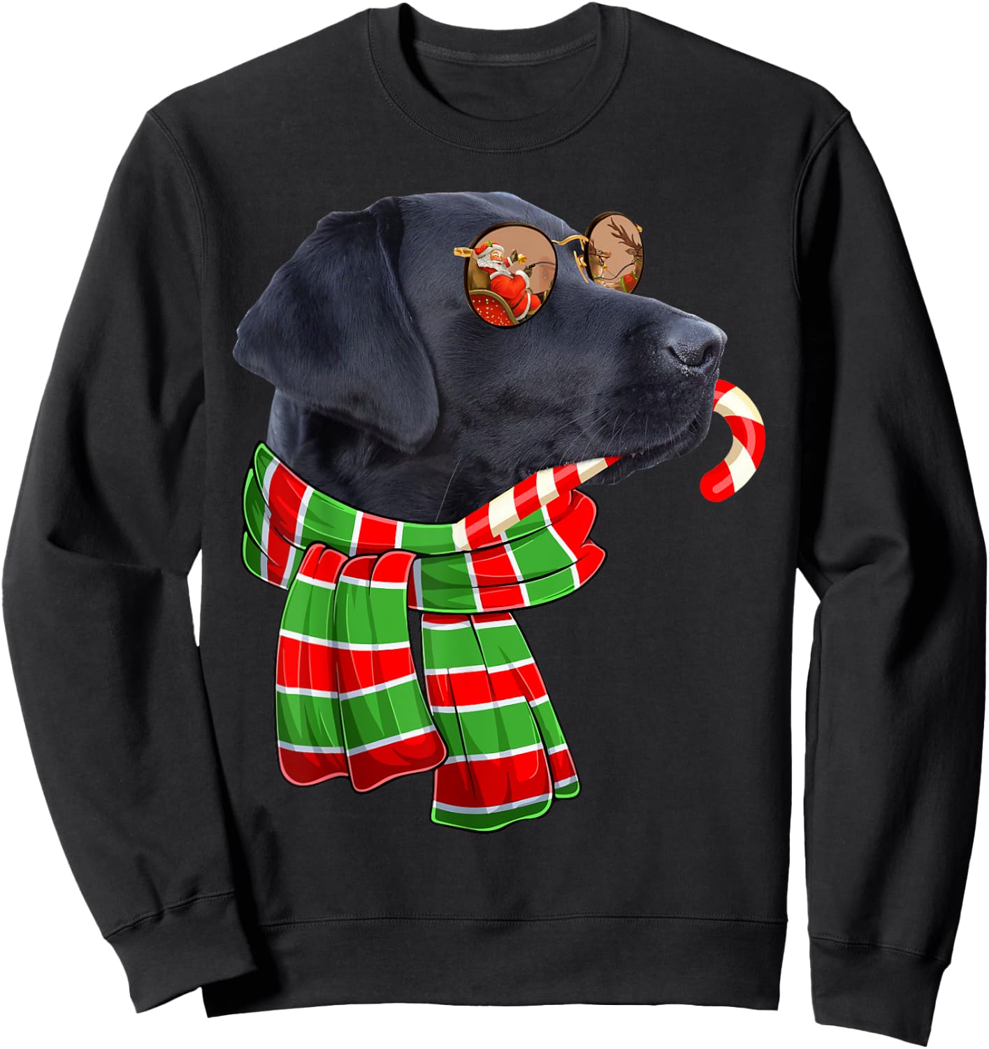 Black Lab Labrador Dog Owners Christmas Xmas Holiday Party Sweatshirt - Sweatshirt | Black