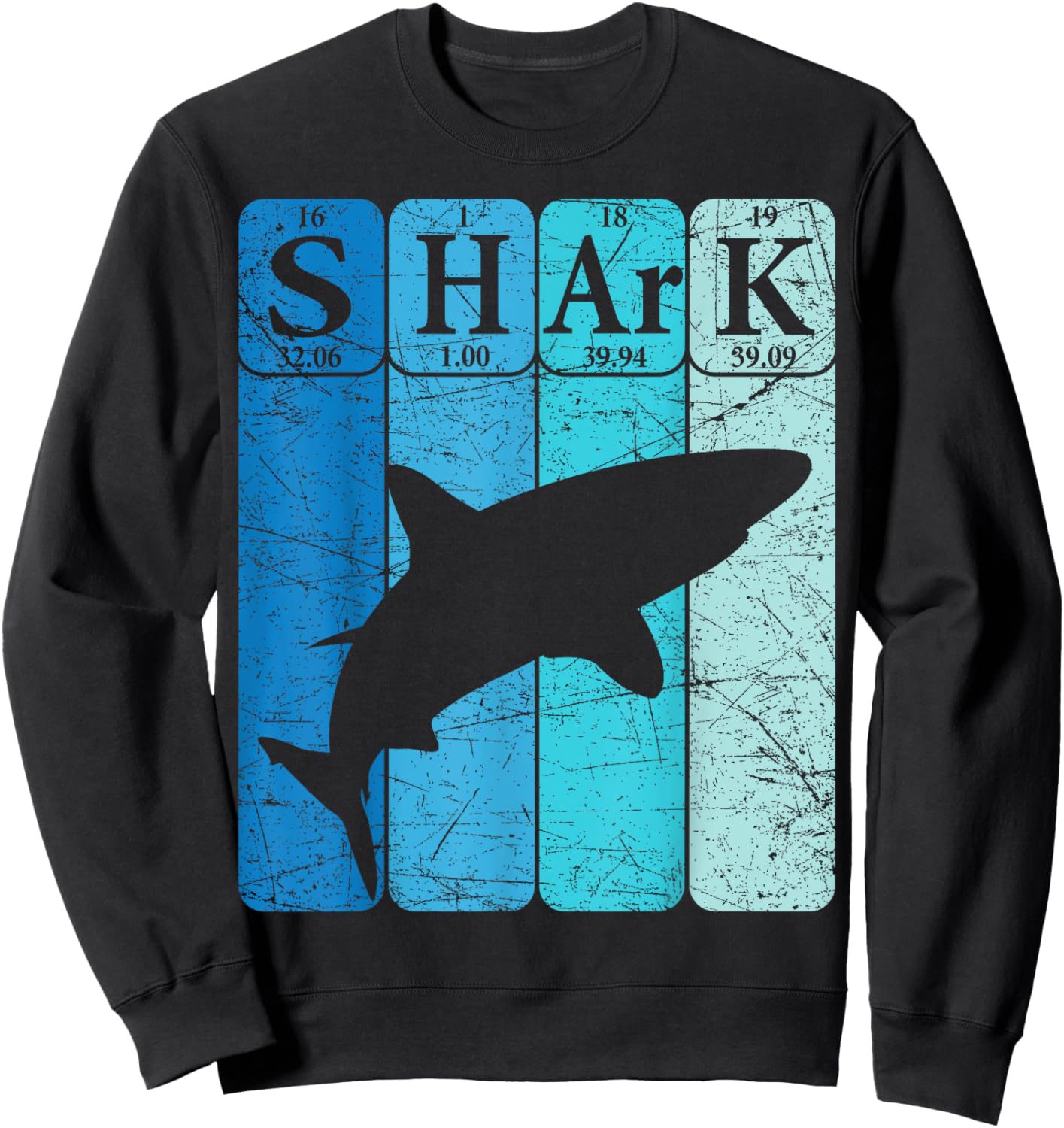Shark Periodic Table Elements Retro Shark Selachimorphaphile Sweatshirt - Sweatshirt | Black