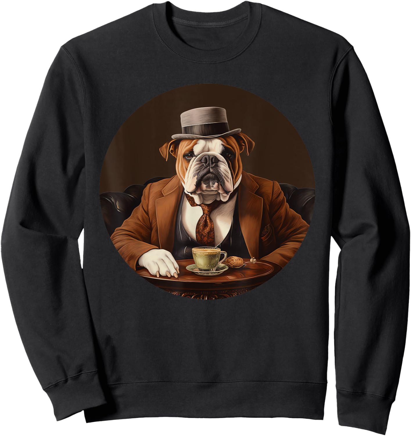 English Bulldog English Gentleman Funny Dog Victorian Sweatshirt - Sweatshirt | Black