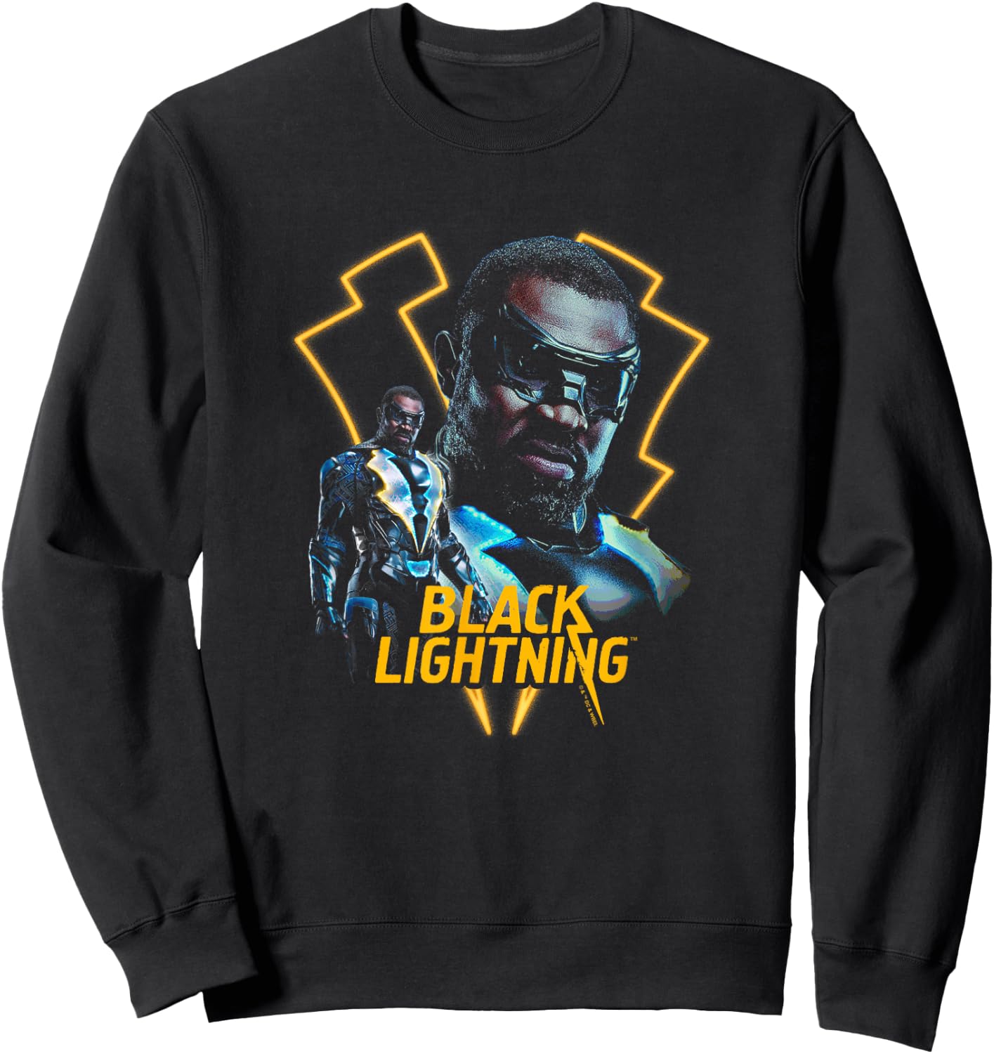 Black Lightning Vigilante Super Hero Lightning Logo Poster Sweatshirt - Sweatshirt | Black