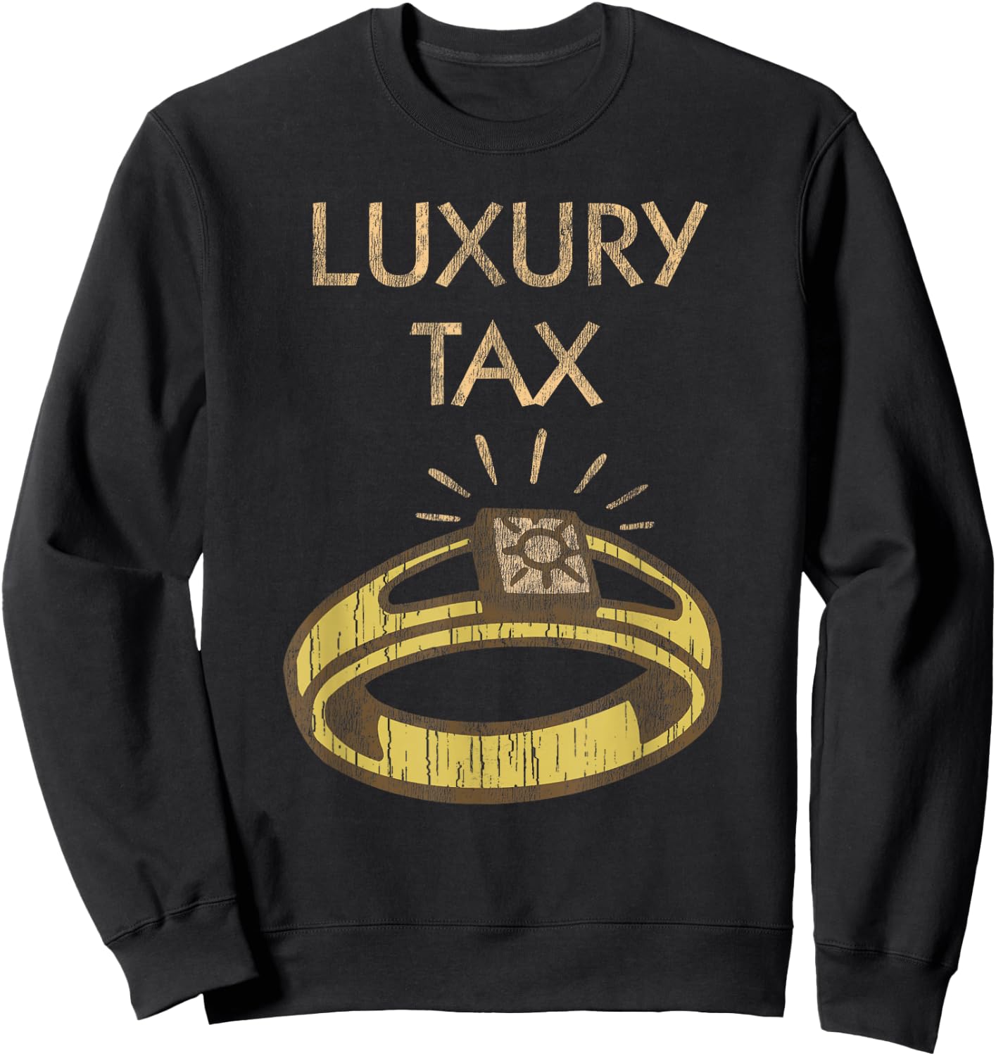 Monopoly Mr. Monopoly Luxury Tax Distressed Logo Sweatshirt - Sweatshirt | Black