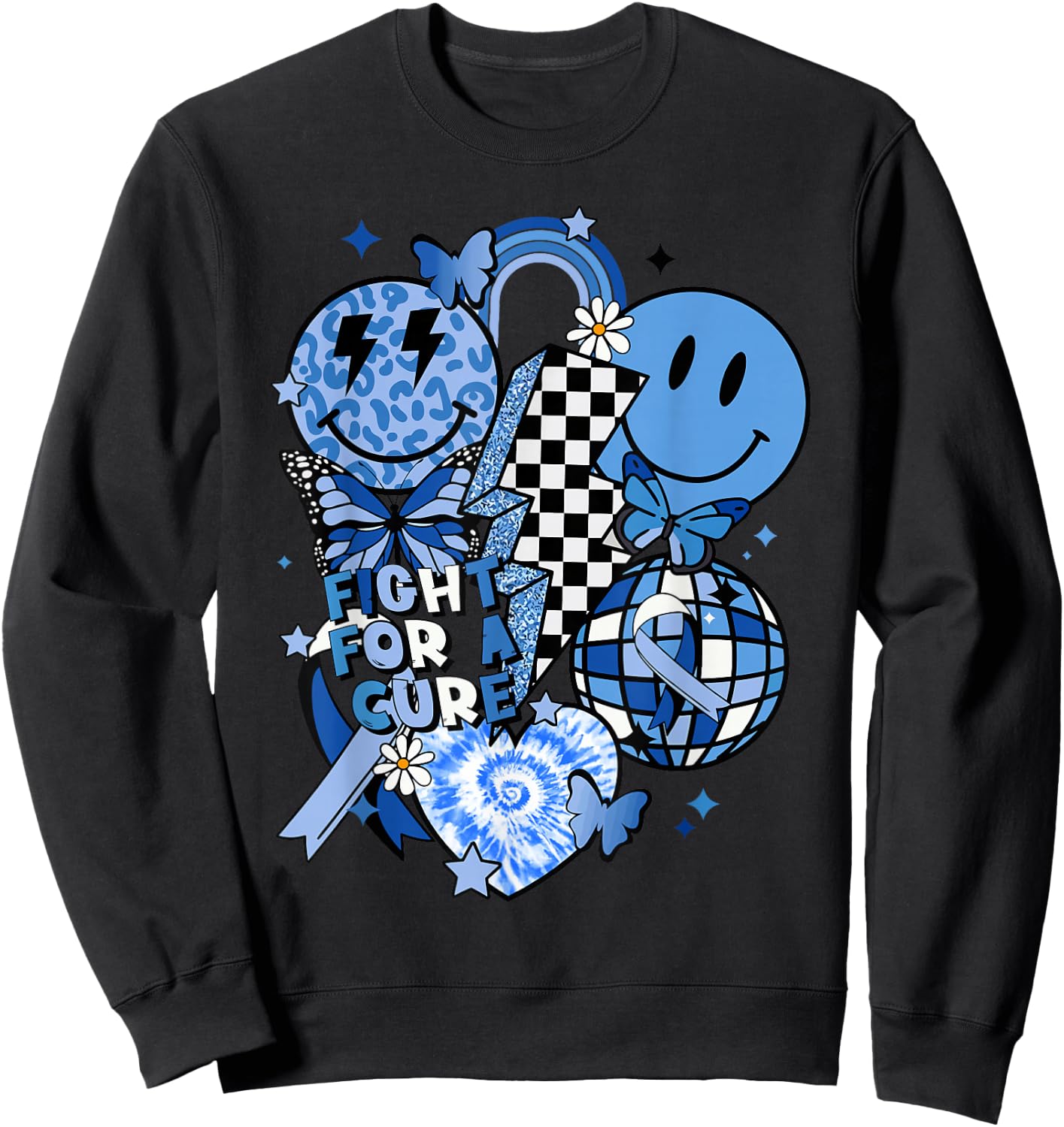 in November We Wear Blue T1D Type 1 Diabetes Awareness Gifts Sweatshirt - Sweatshirt | Black