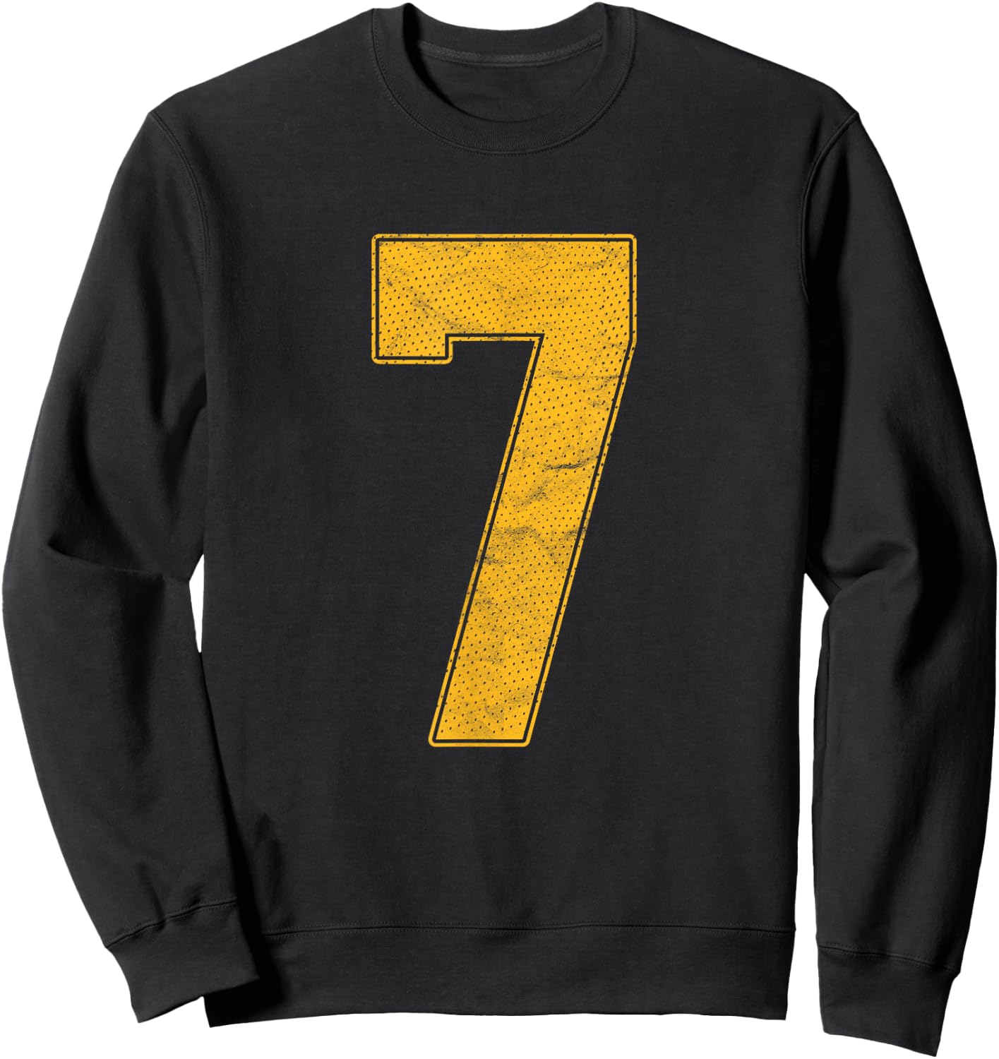 Number 7 Numbered Uniform Sports Team Jersey 7th Birthday Sweatshirt - Sweatshirt | Black