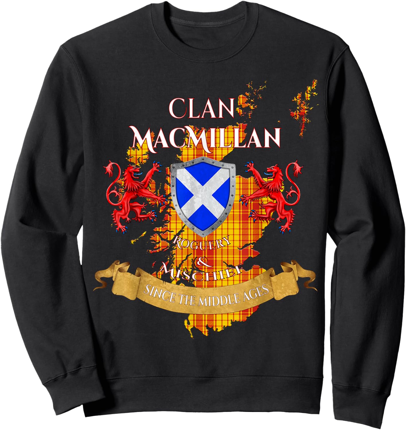 MacMillan Scottish Family Clan Middle Ages Mischief Sweatshirt - Sweatshirt | Black