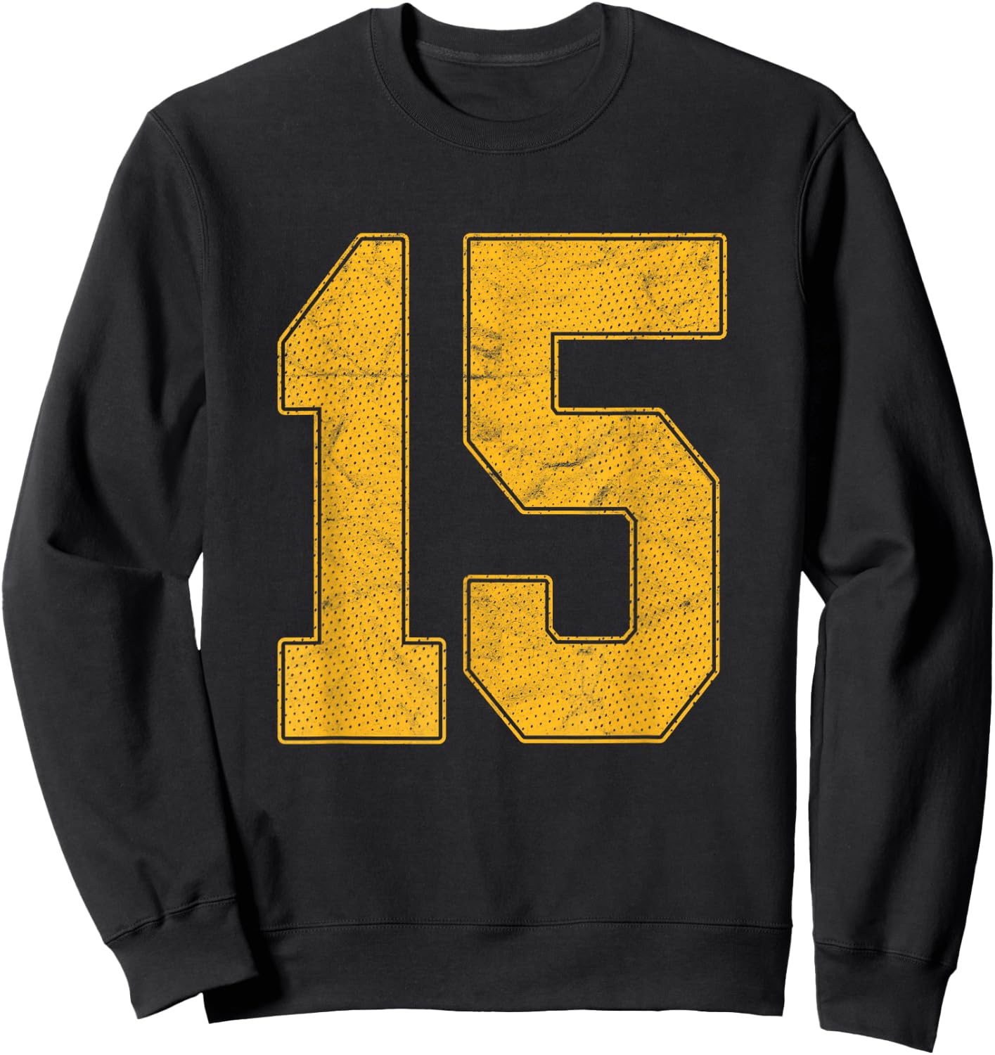 Number 15 Numbered Uniform Sports Team Jersey 15th Birthday Sweatshirt - Sweatshirt | Black