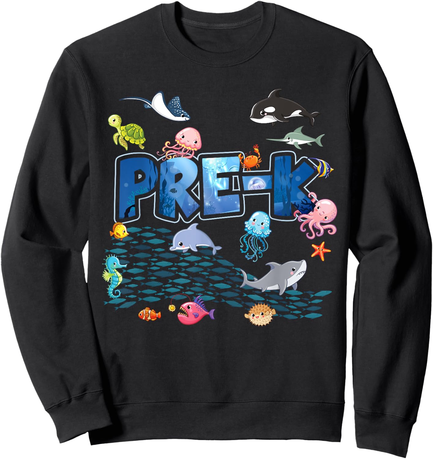 Pre-K Aquarium Cute First Day School PreK Kids Teachers Sweatshirt - Sweatshirt | Black