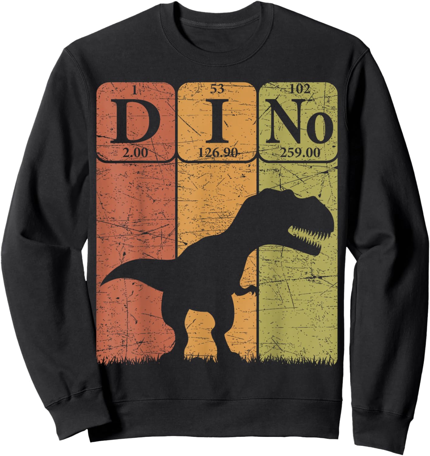 Dinosaur Periodic Table Elements T Rex Dino Paleontologist Sweatshirt - Sweatshirt | Black