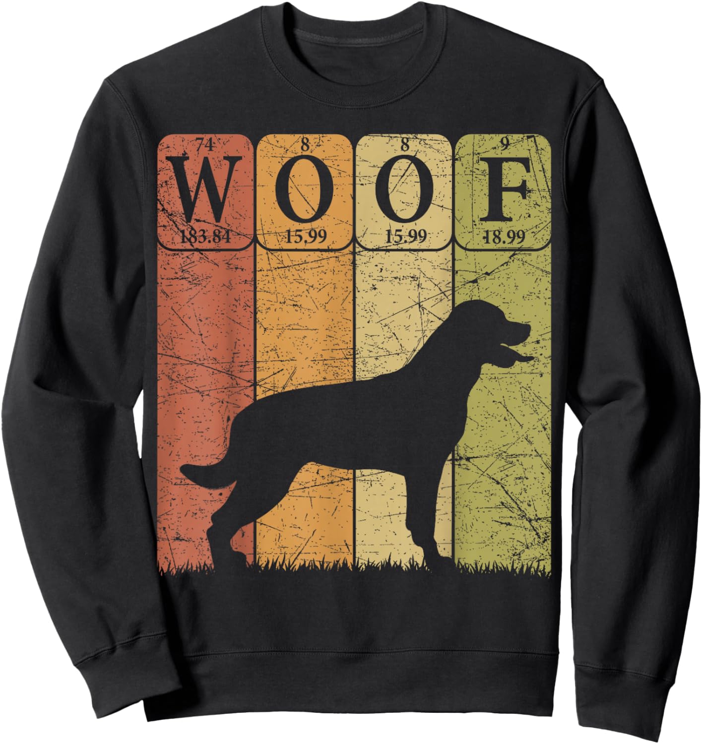 Rottweiler Dog Periodic Table Elements Dog Lover Funny Woof Sweatshirt - Sweatshirt | Black