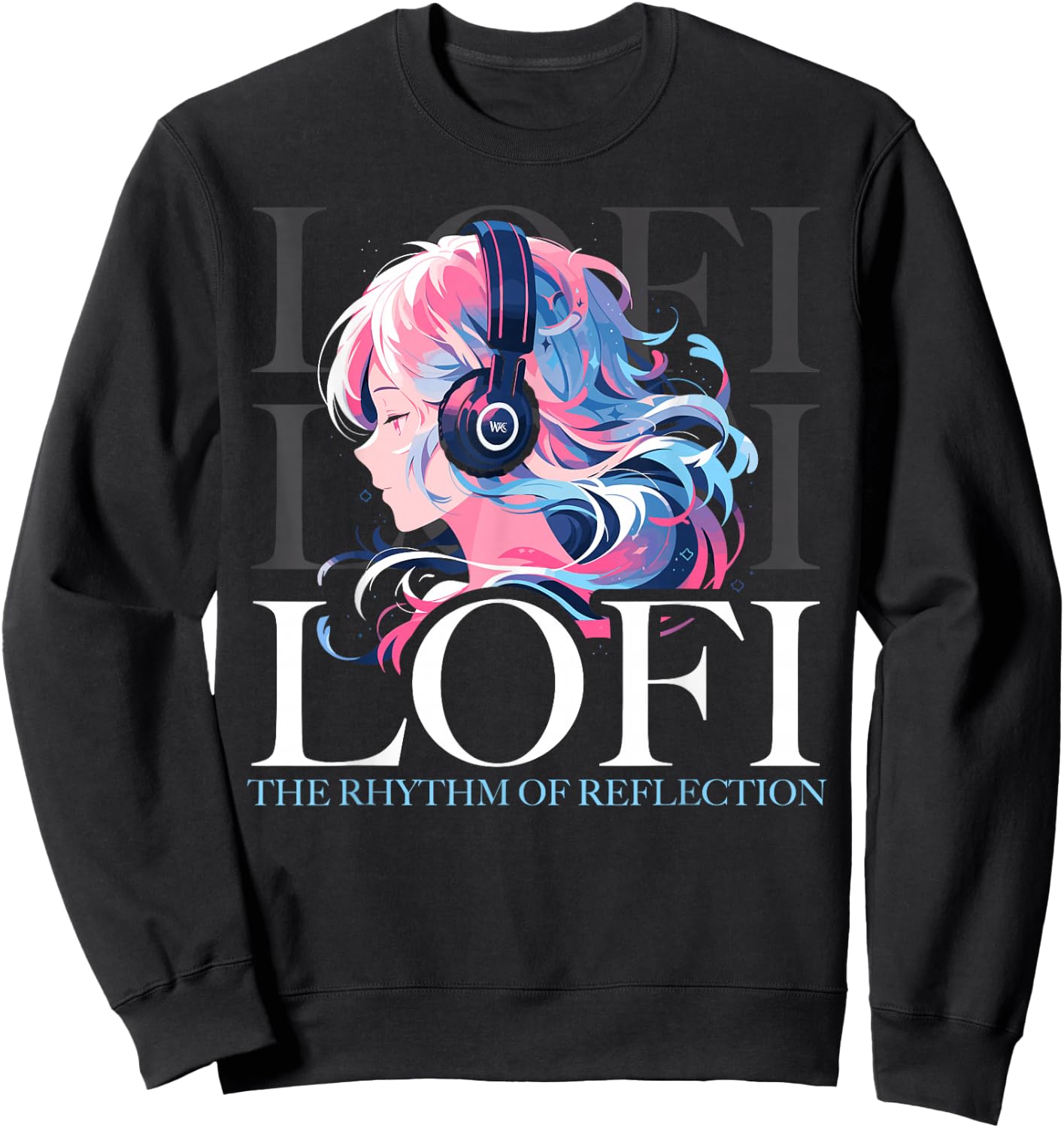 Lofi Music Lover Low Fidelity Anime Lo-Fi Japanese Aesthetic Sweatshirt - Sweatshirt | Black