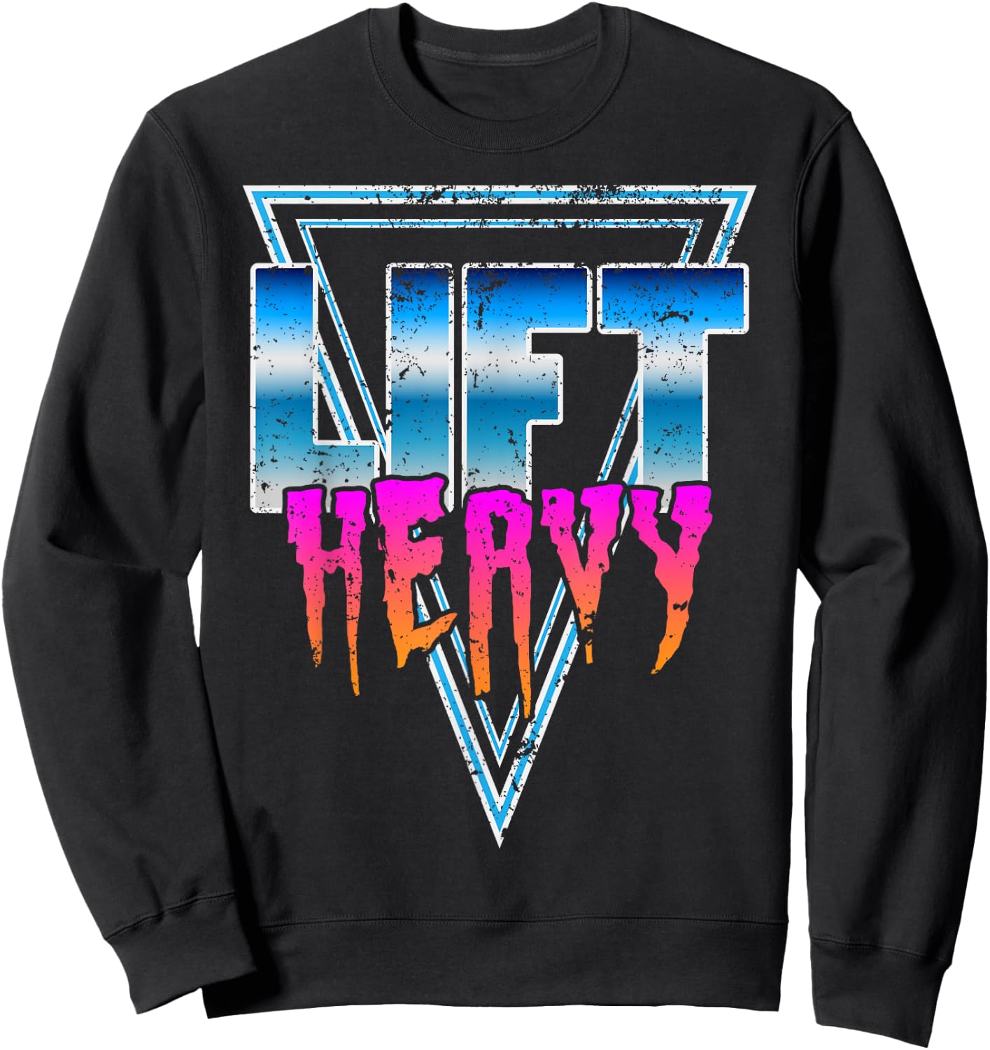 Lift Heavy Old School Retro 80's Golden Era Bodybuilding Gym Sweatshirt - Sweatshirt | Black