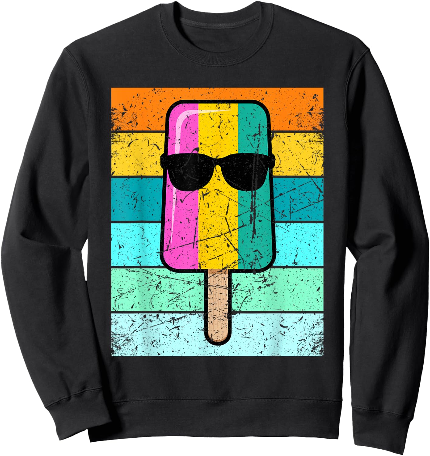 Summer Popsicle Shirt Funny Ice Cream Beach Pool Party Sweatshirt - Sweatshirt | Black