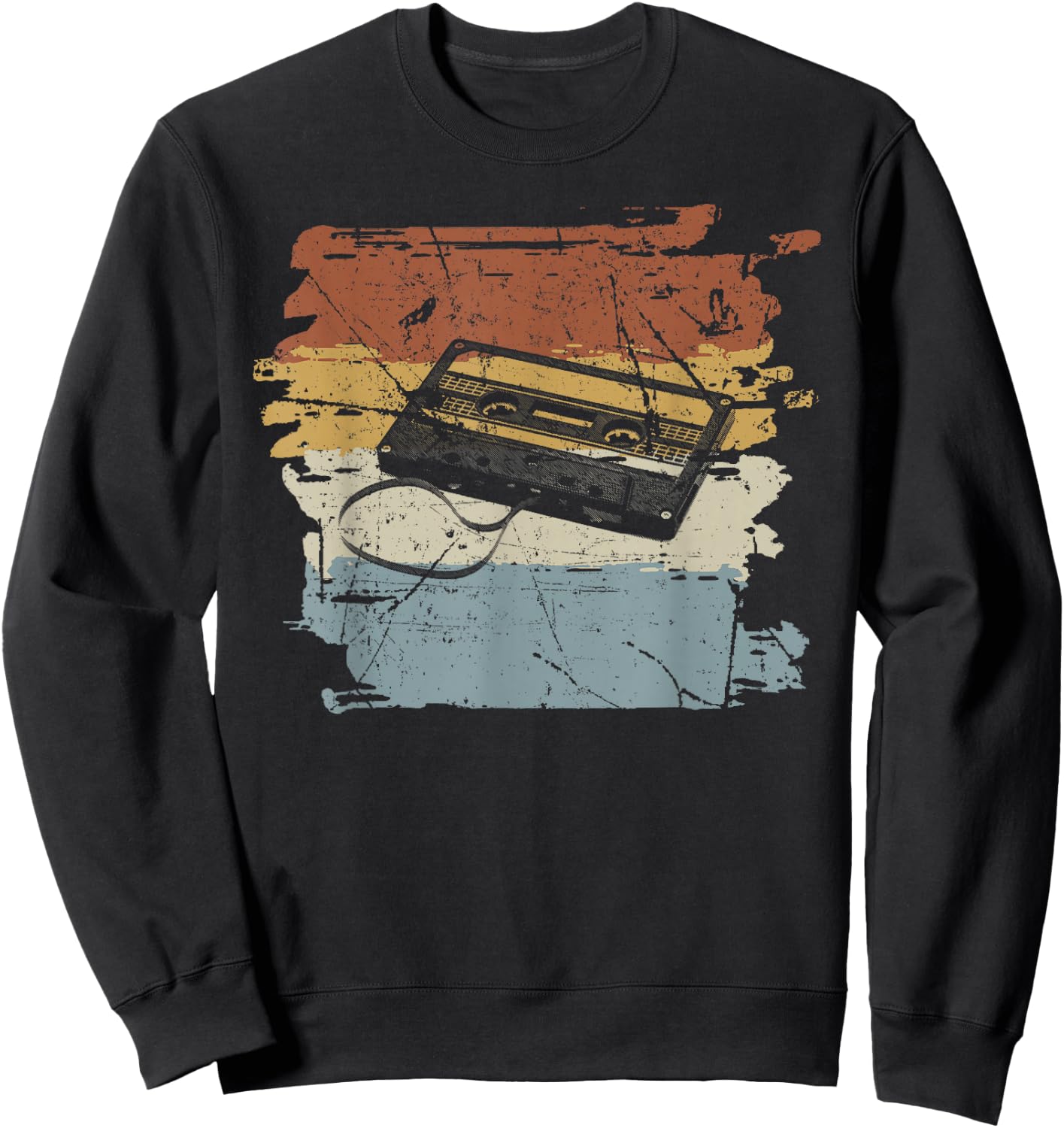 80's 90's Cassette Sweatshirt - Sweatshirt | Black