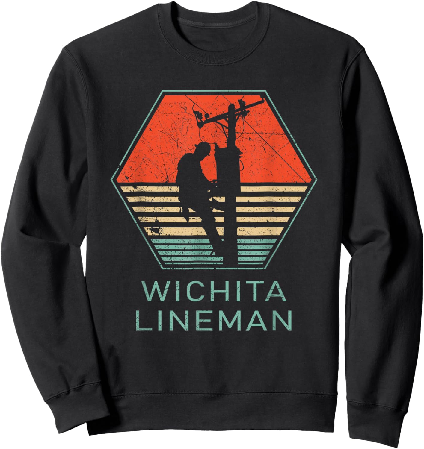 GlenStore Wichita Lineman - Black, -Adults, Small, Short Sleeve, , Classic Fit, Cotton 60% Polyester 40% Sweatshirt - Sweatshirt | Black