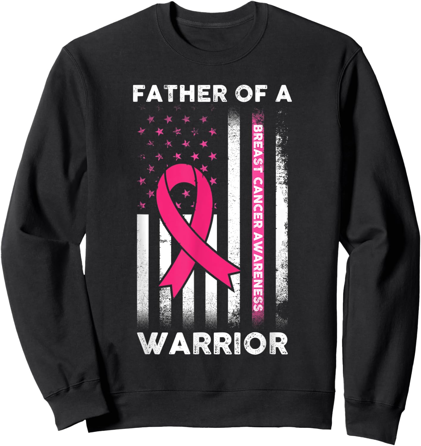 Breast Cancer Awareness - Father Of A Warrior Support Squad Sweatshirt - Sweatshirt | Black