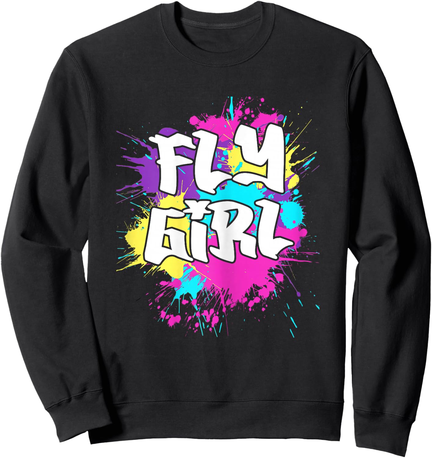 Fly Girl Hip Hop 80s 90s cassette B-girl Sweatshirt - Sweatshirt | Black