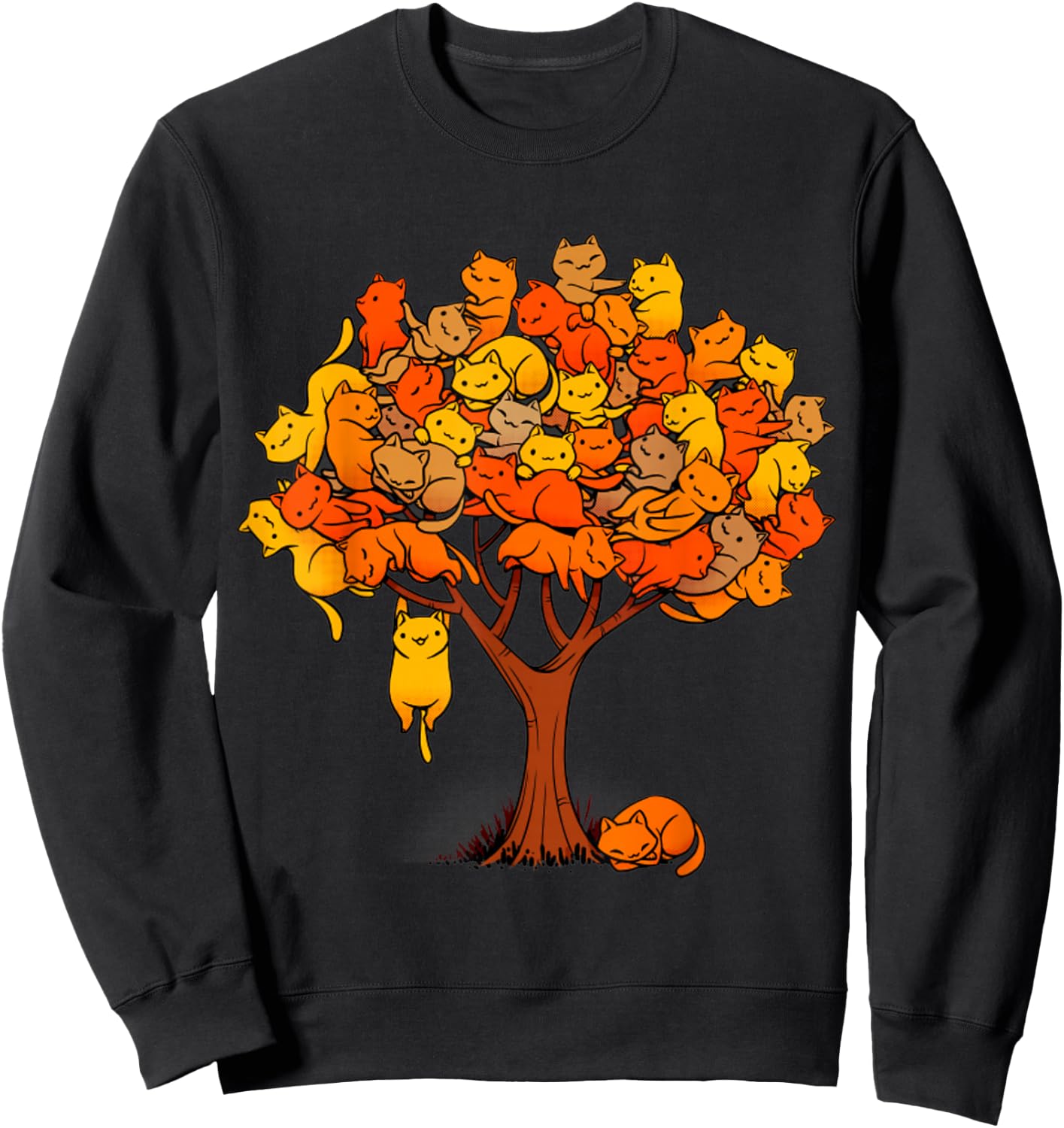 Cat Tree Funny Animal Plant Pet Lover Sweatshirt - Sweatshirt | Black