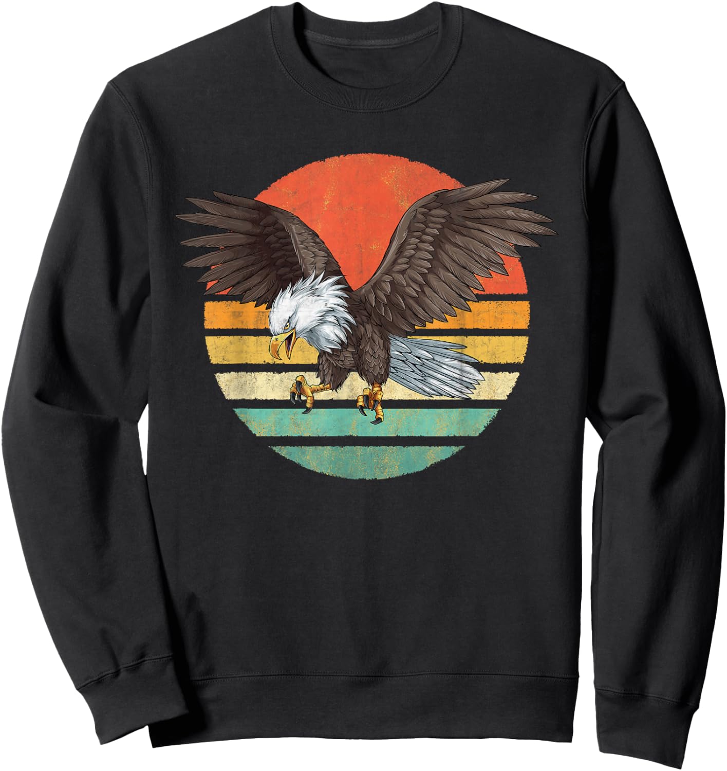 Bald Eagle Men Women Retro Vintage Bald Eagle Sweatshirt - Sweatshirt | Black