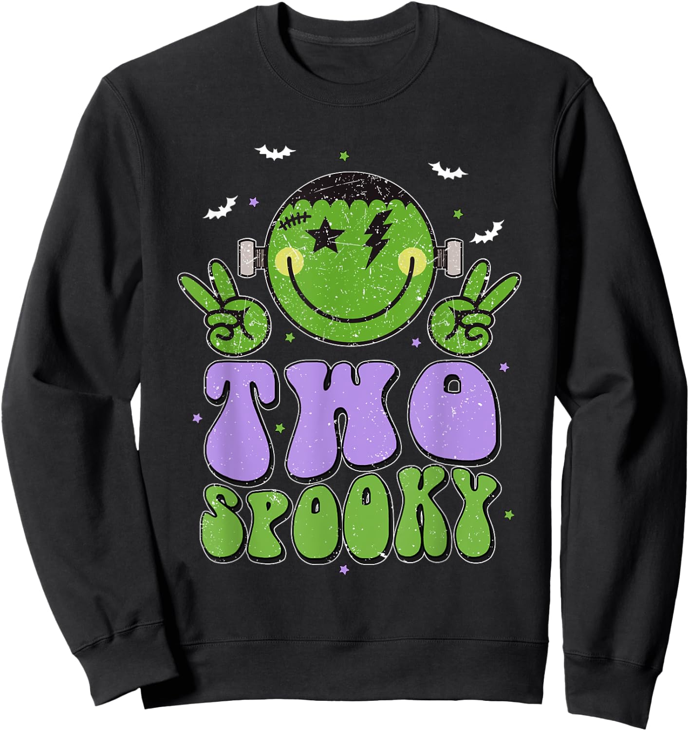 Two Spooky Birthday Decorations Boy 2nd Bday Halloween Sweatshirt - Sweatshirt | Black