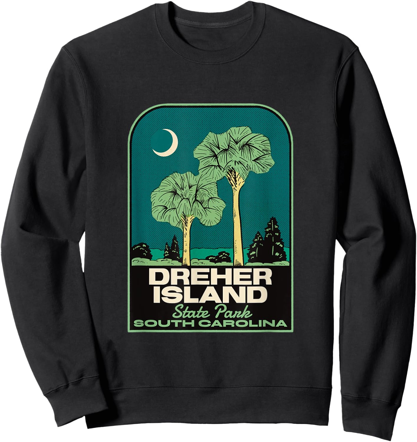 Dreher Island State Park SC Vintage Travel Sweatshirt - Sweatshirt | Black