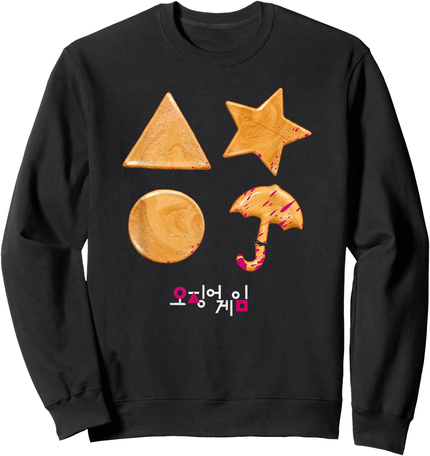 Squid Game Sugar Honey Combs Blood Cookies Sweatshirt - Sweatshirt | Black