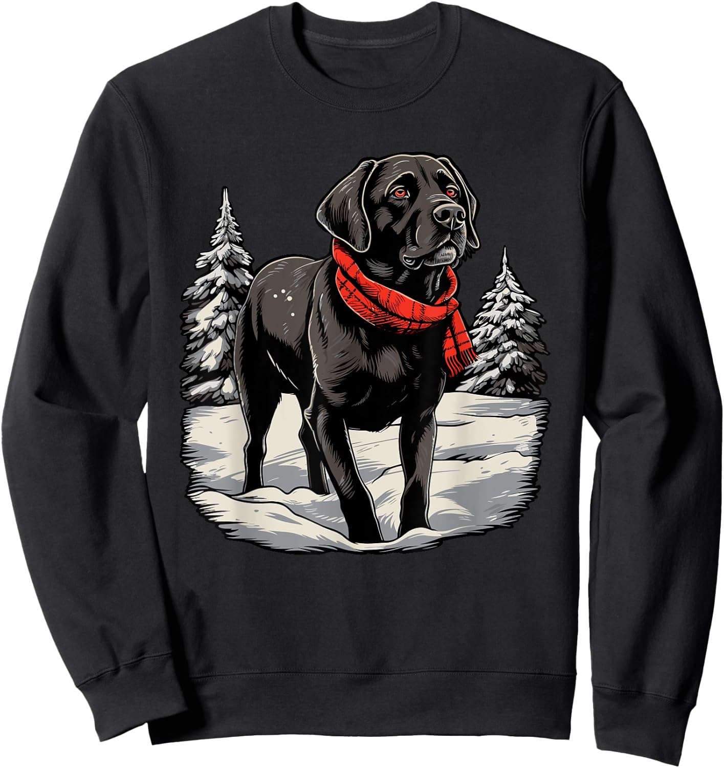 Black Labrador Christmas Santa Hat Xmas Pajama Sweatshirt - Sweatshirt | Black