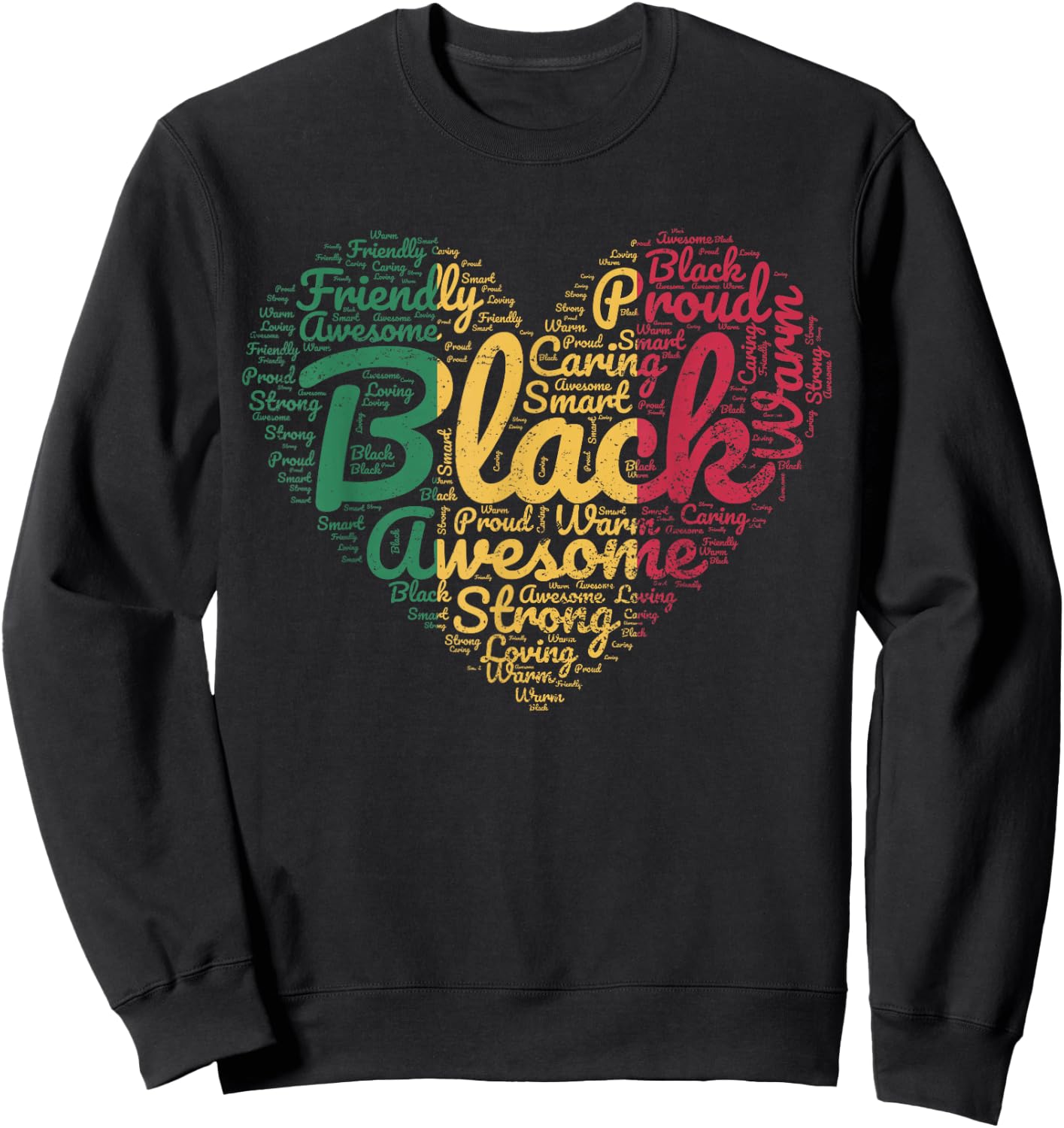 Valentines Day Juneteenth Black History Month Proud Heart Sweatshirt - Sweatshirt | Black