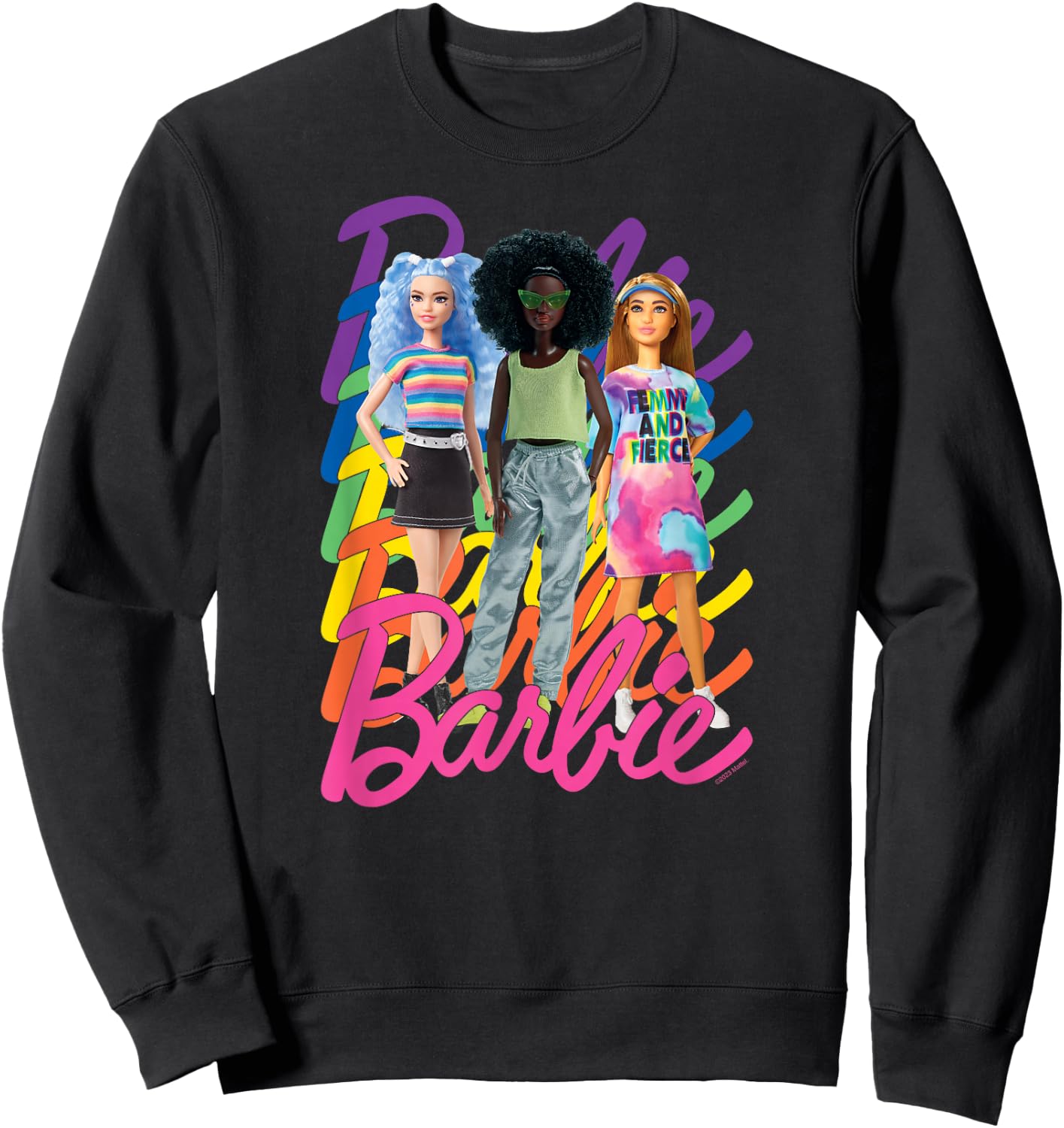 Barbie - Pride Rainbow Logo 3 Dolls Sweatshirt - Sweatshirt | Black
