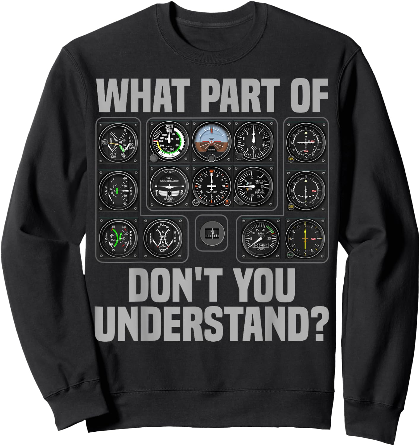 Funny Pilot Design Women Airplane Airline Pilot Sweatshirt - Sweatshirt | Black