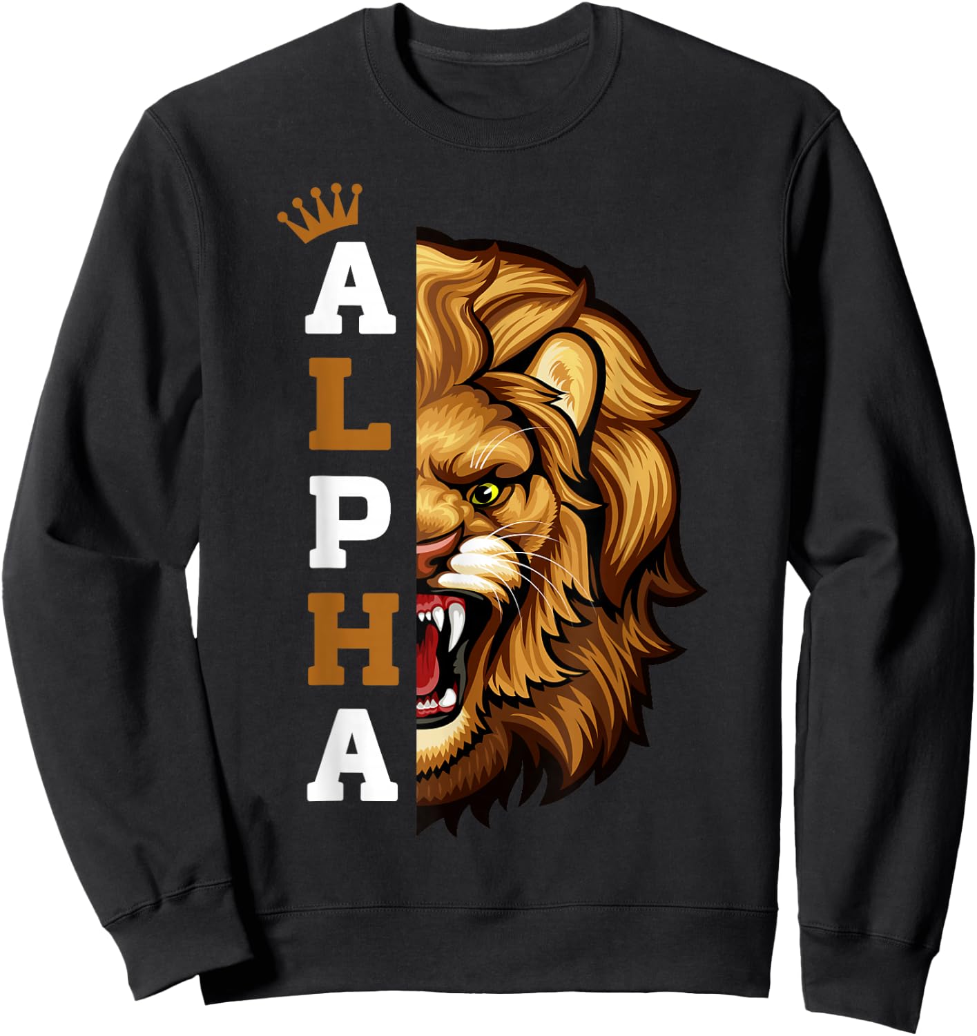 Alpha Male Men Lion Sweatshirt - Sweatshirt | Black