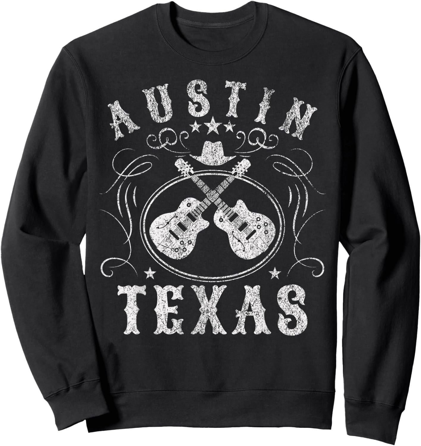 Austin Texas Travel Vintage Small Sweatshirt - Sweatshirt | Black